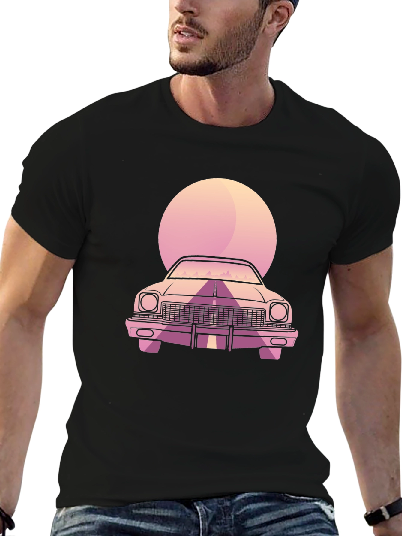Retro Car T-Shirt - Black