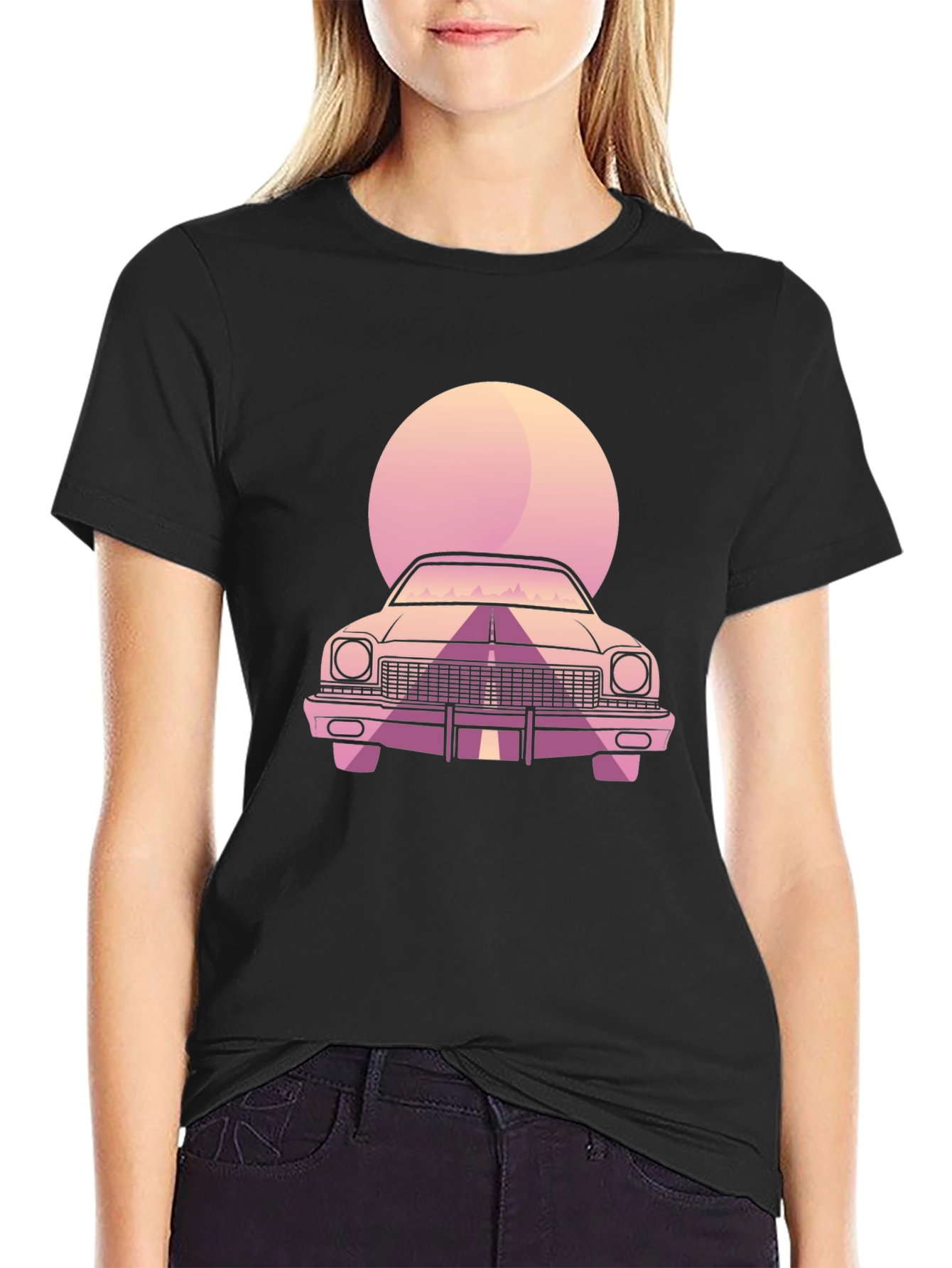 Retro Car T-Shirt - Black