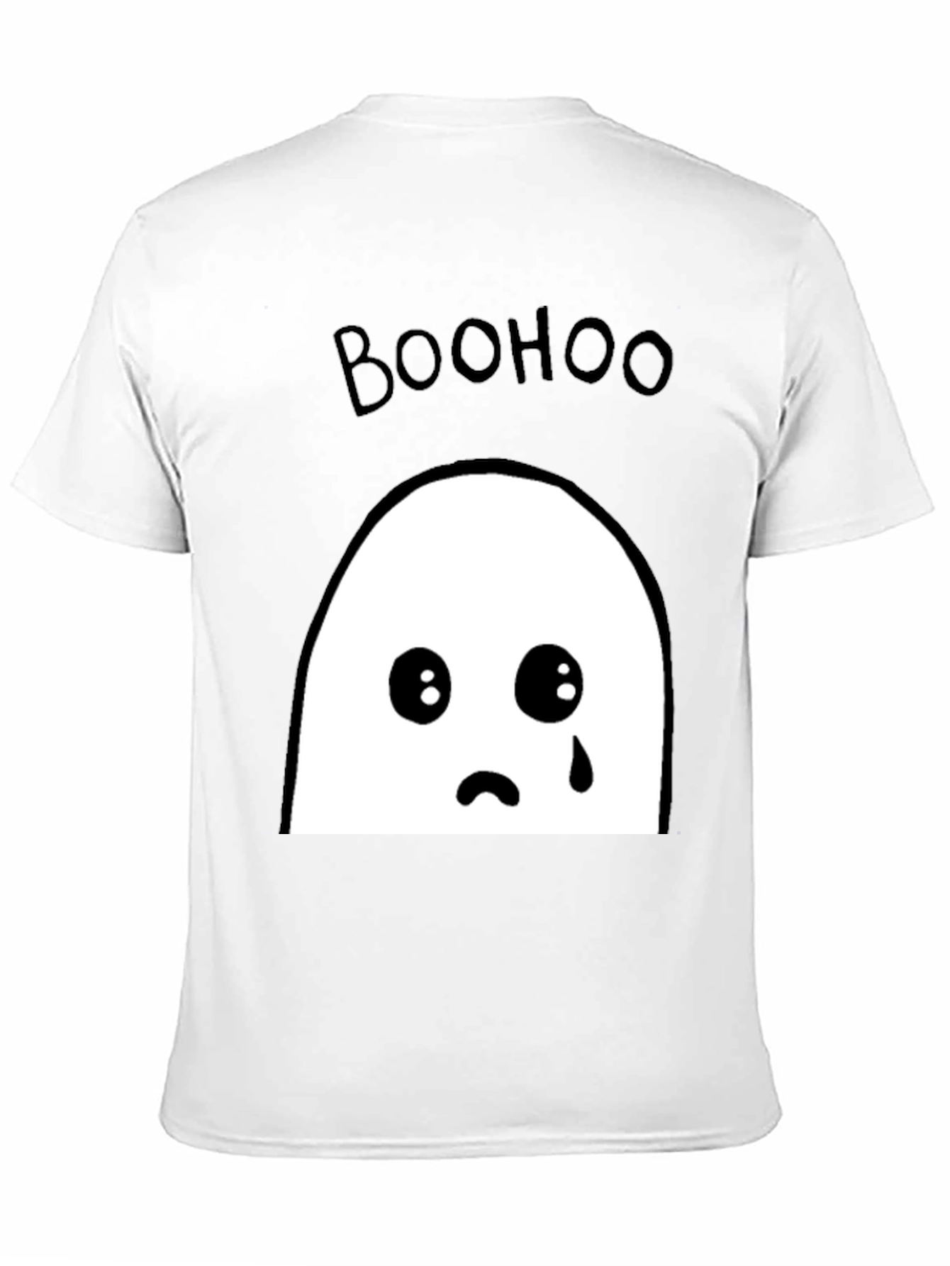Boohoo Ghost Graphic Tee - Black Cotton T-Shirt