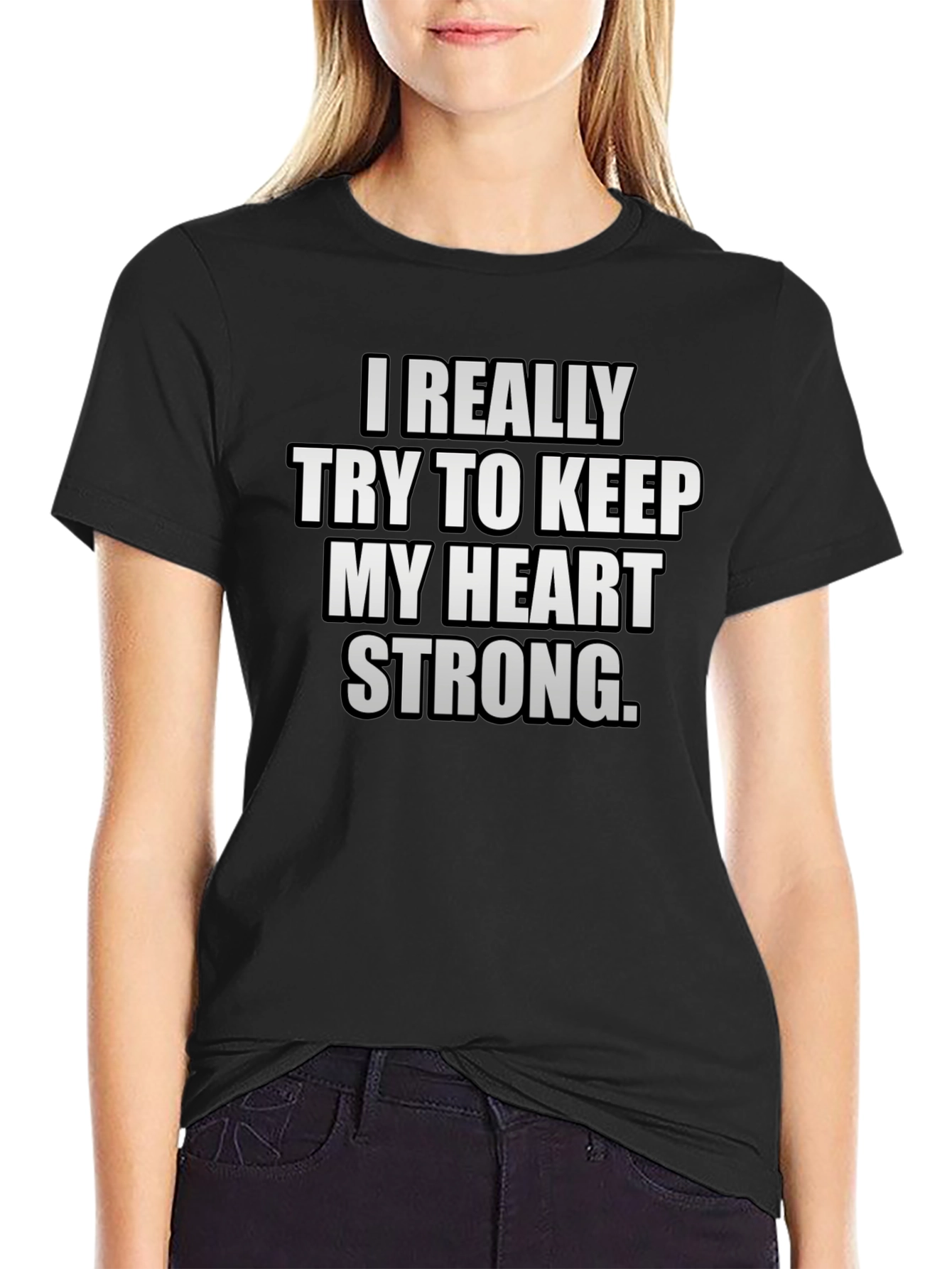 Heart Strong Graphic T-Shirt - Black