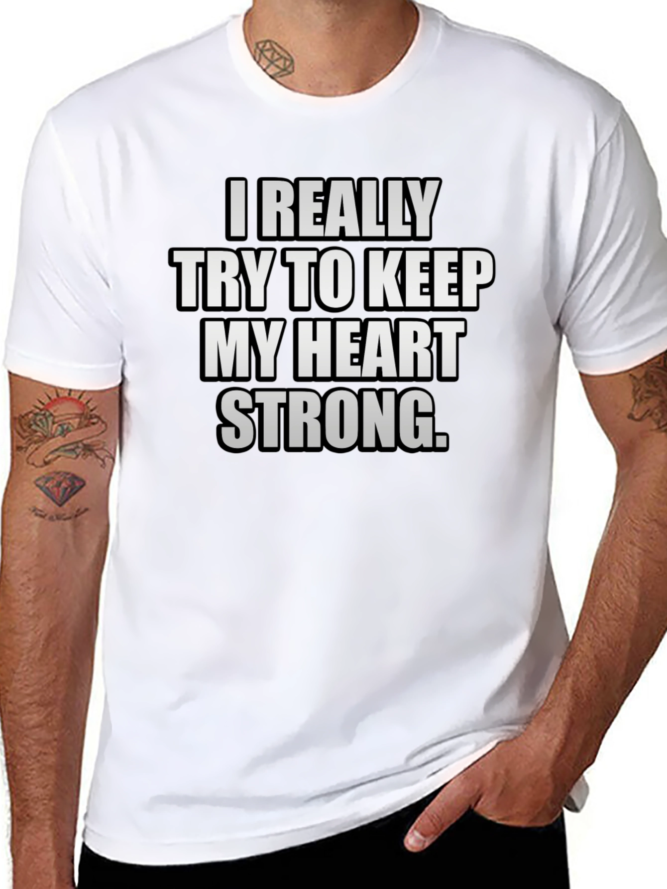 Heart Strong Graphic T-Shirt - Black