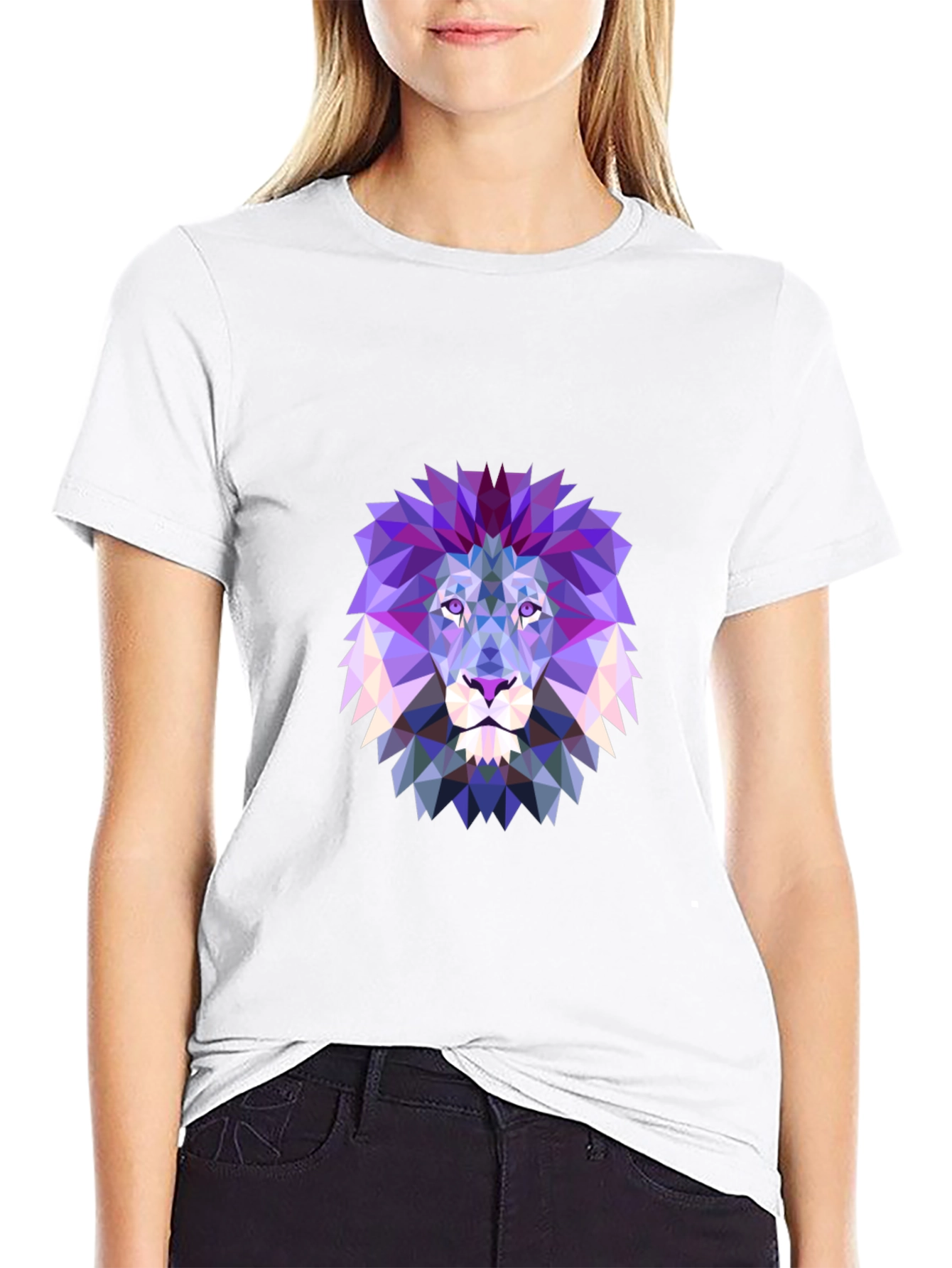 Geometric Lion Graphic T-Shirt