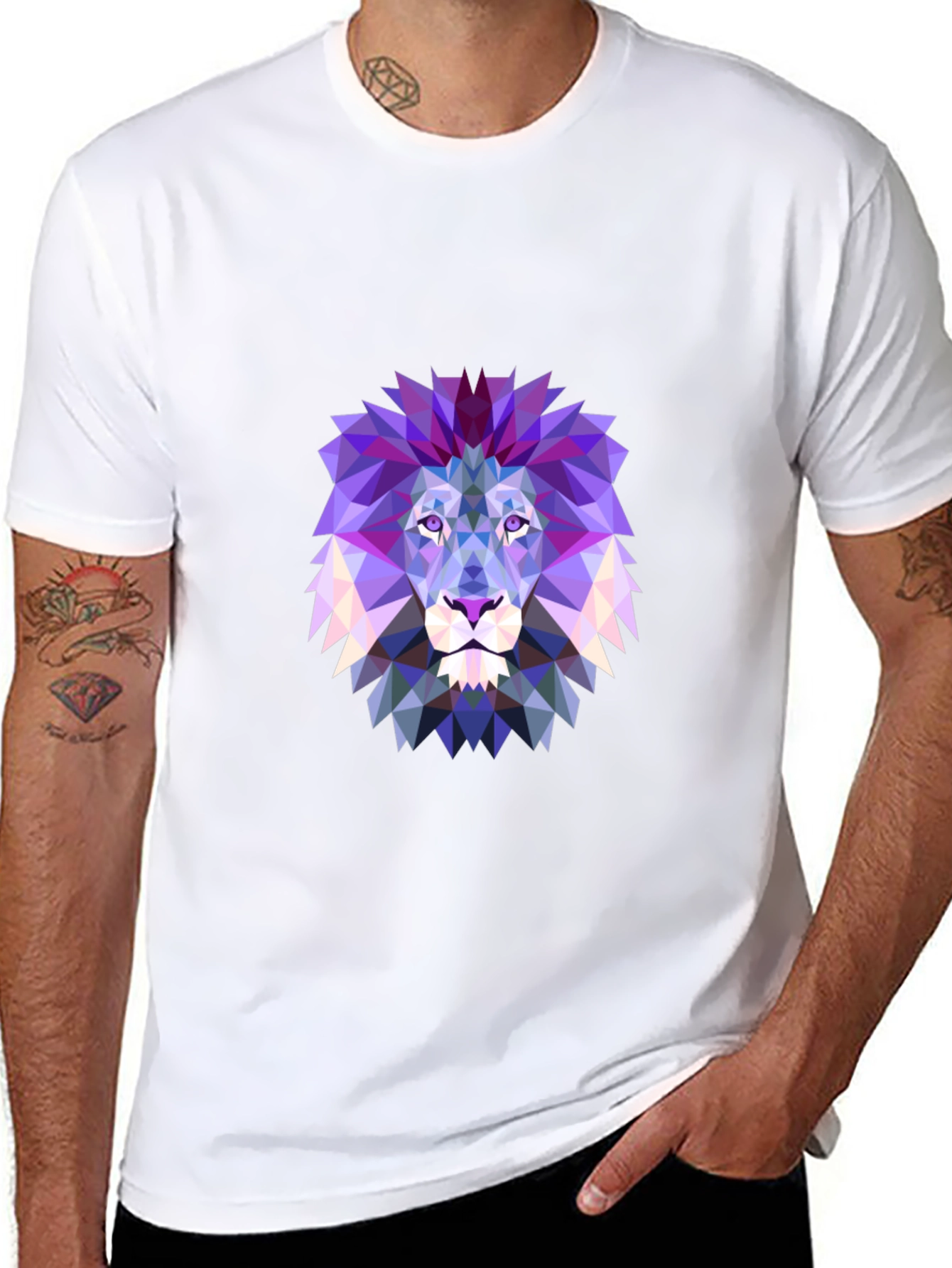 Geometric Lion Graphic T-Shirt