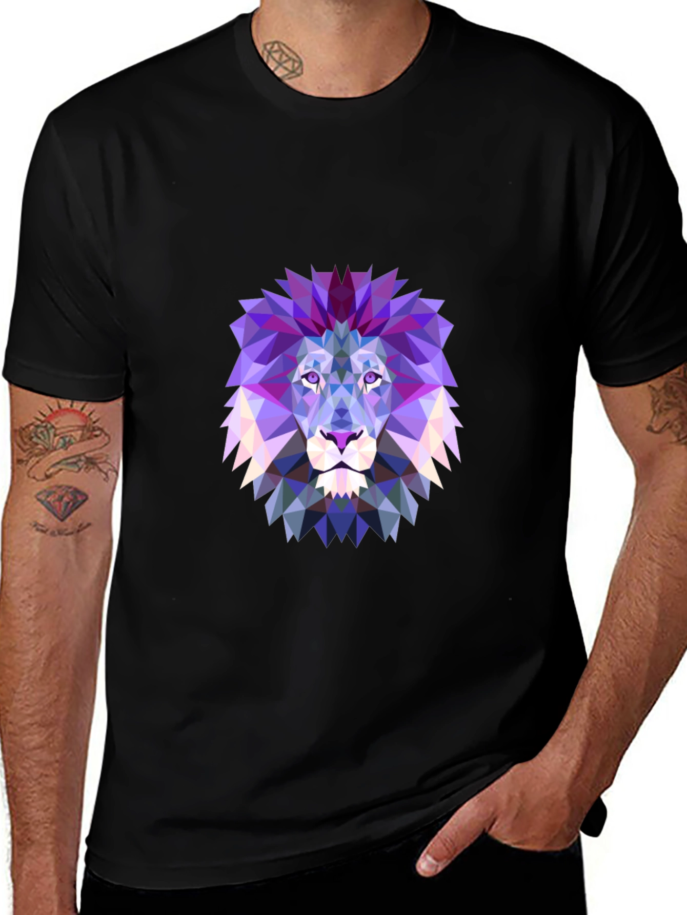 Geometric Lion Graphic T-Shirt