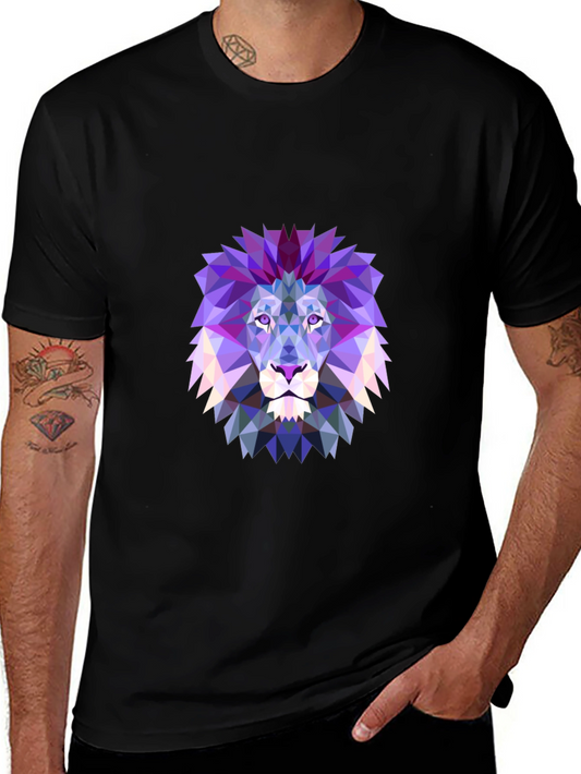 Geometric Lion Graphic T-Shirt