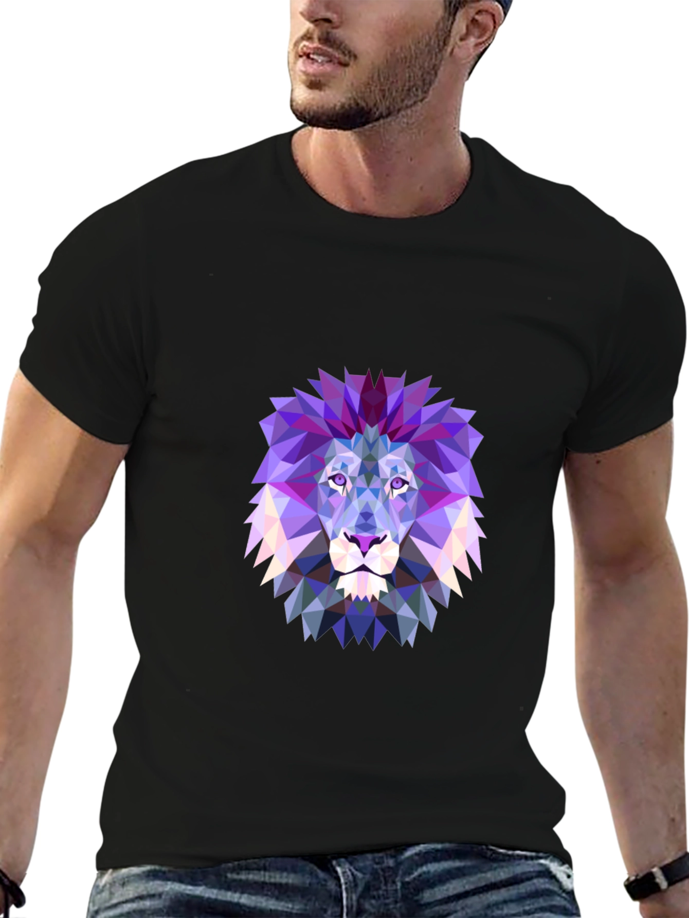 Geometric Lion Graphic T-Shirt