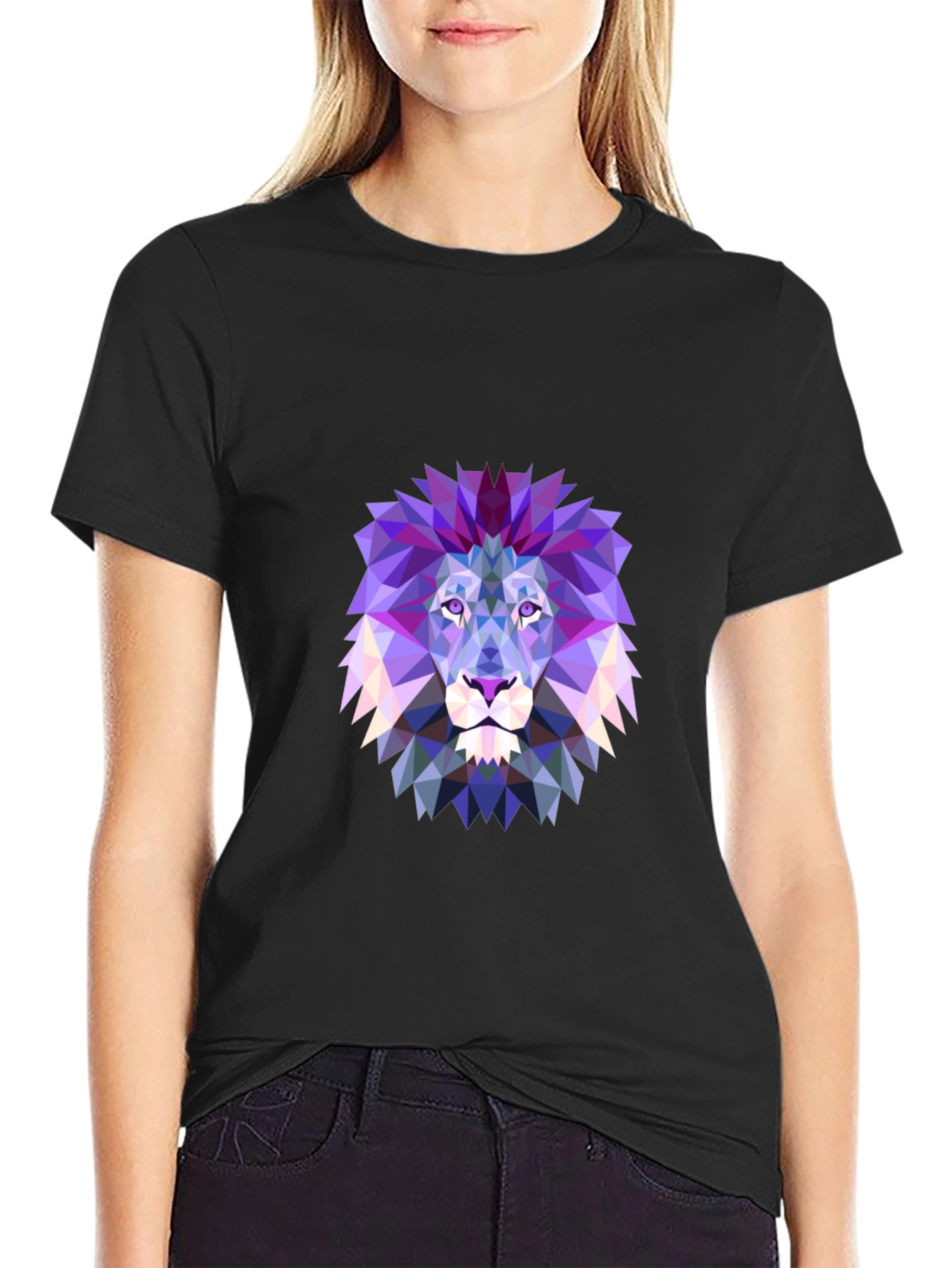 Geometric Lion Graphic T-Shirt