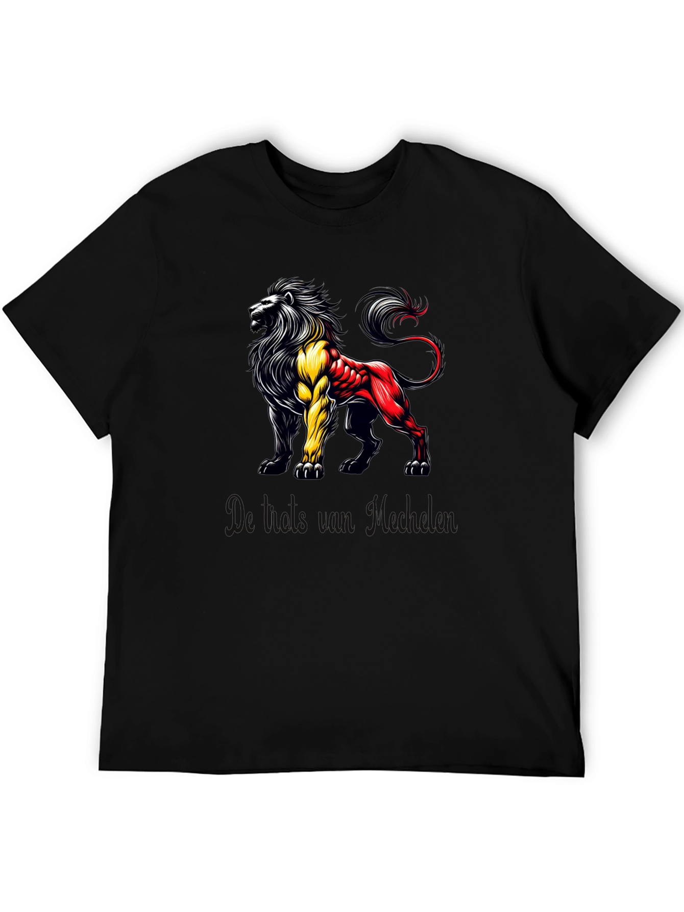 Belgian Lion T-Shirt - Black Crew Neck Tee