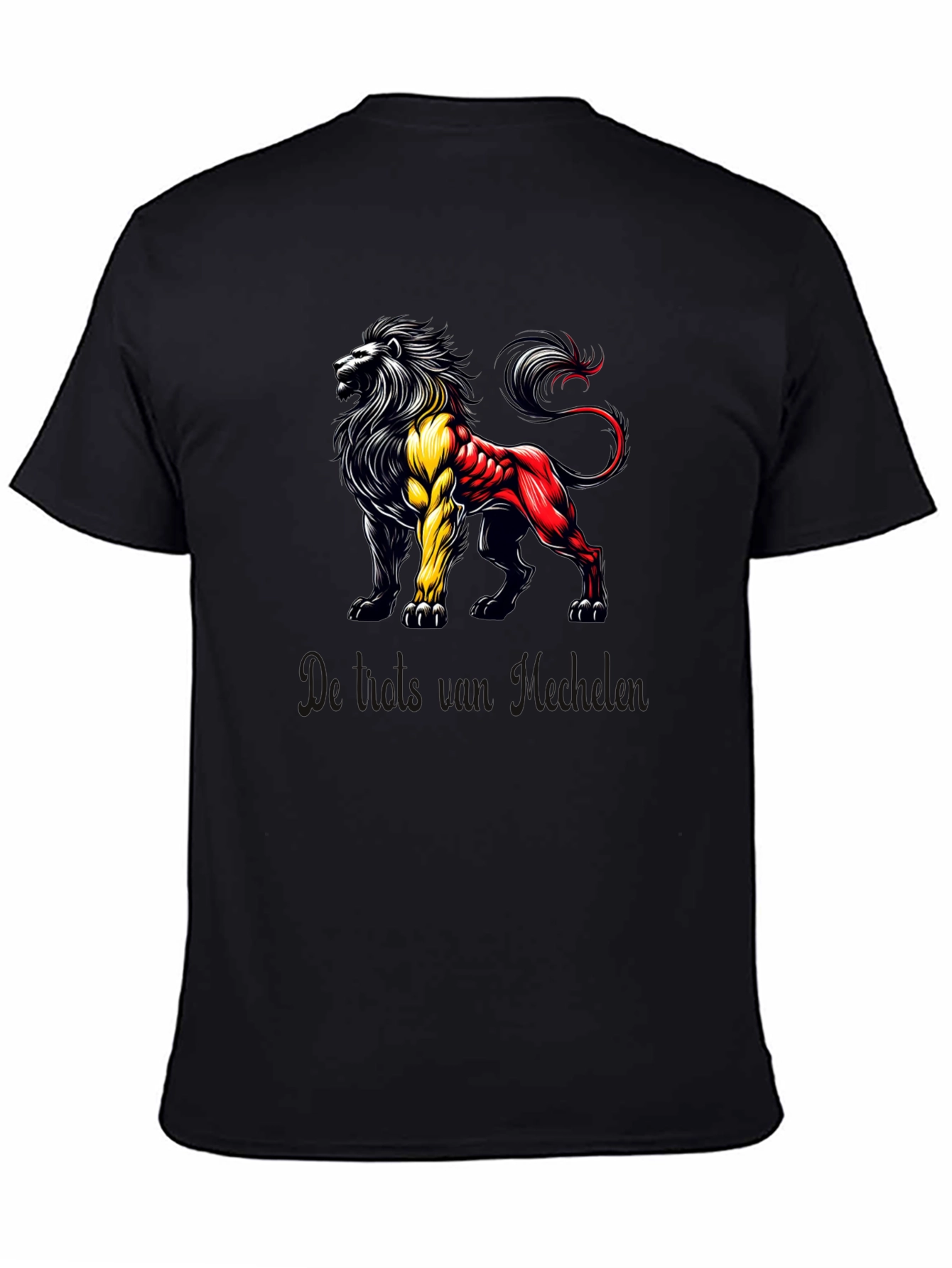 Belgian Lion T-Shirt - Black Crew Neck Tee