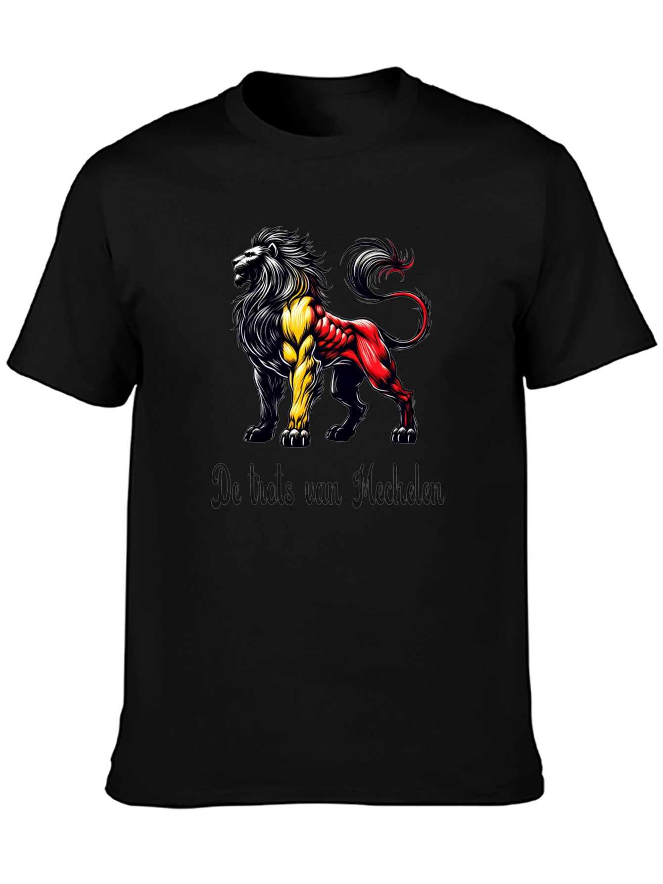Belgian Lion T-Shirt - Black Crew Neck Tee