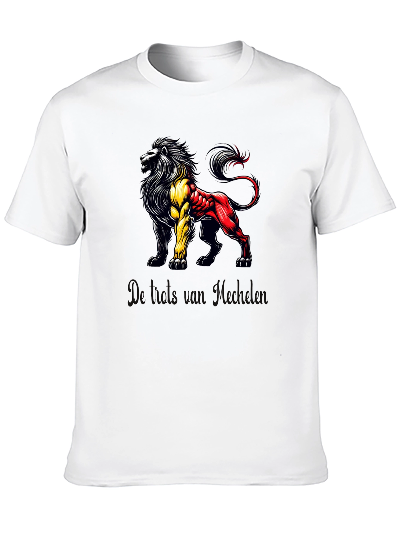 Belgian Lion T-Shirt - Black Crew Neck Tee
