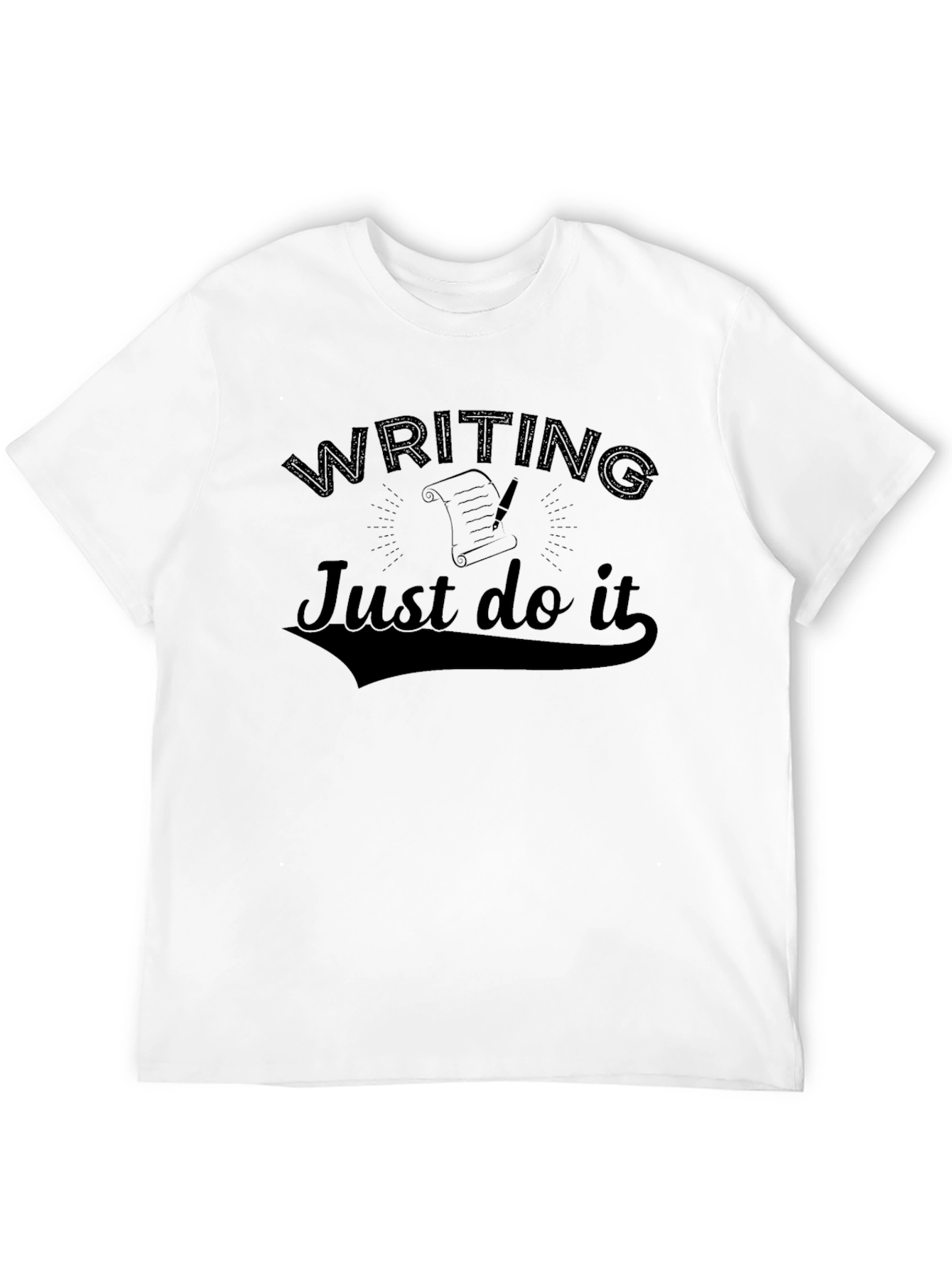 Writing Just Do It Black T-Shirt