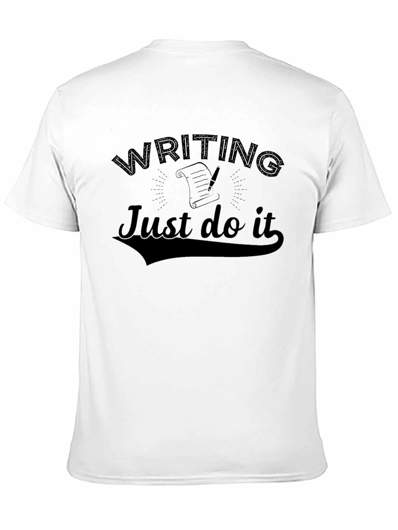 Writing Just Do It Black T-Shirt