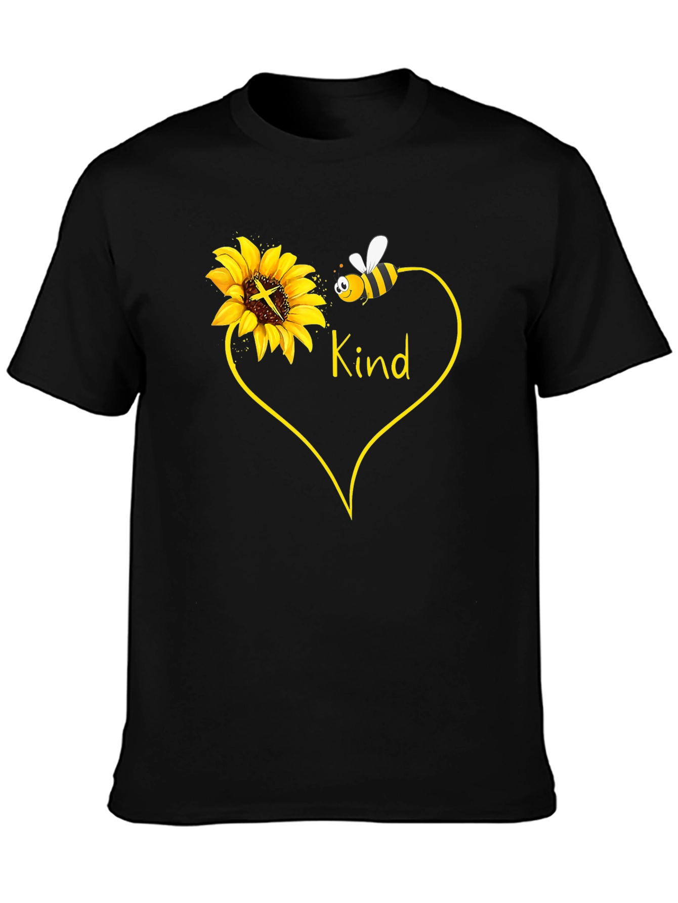 Kind Sunflower & Bee Graphic T-Shirt
