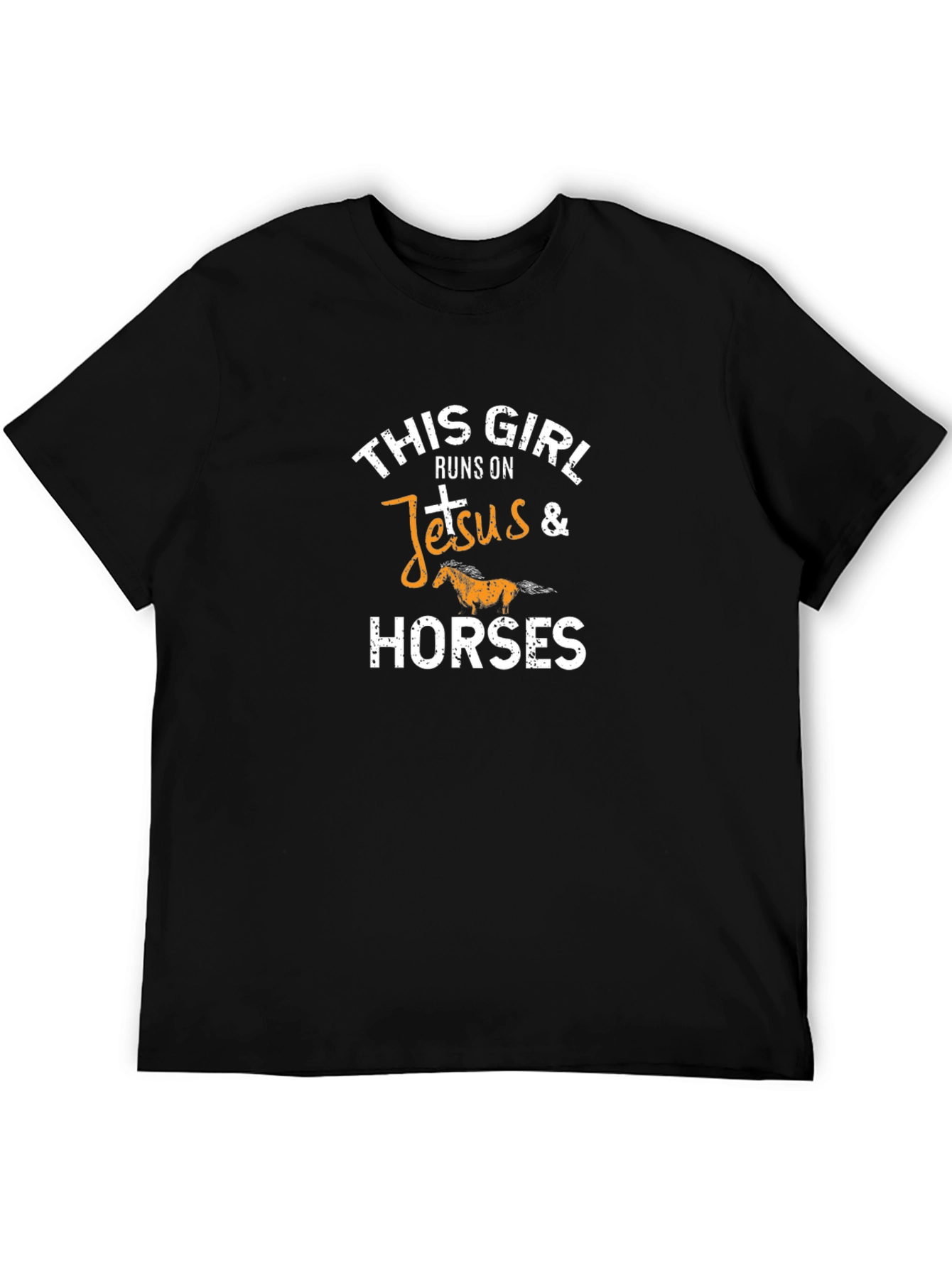 This Girl Runs on Jesus & Horses T-Shirt