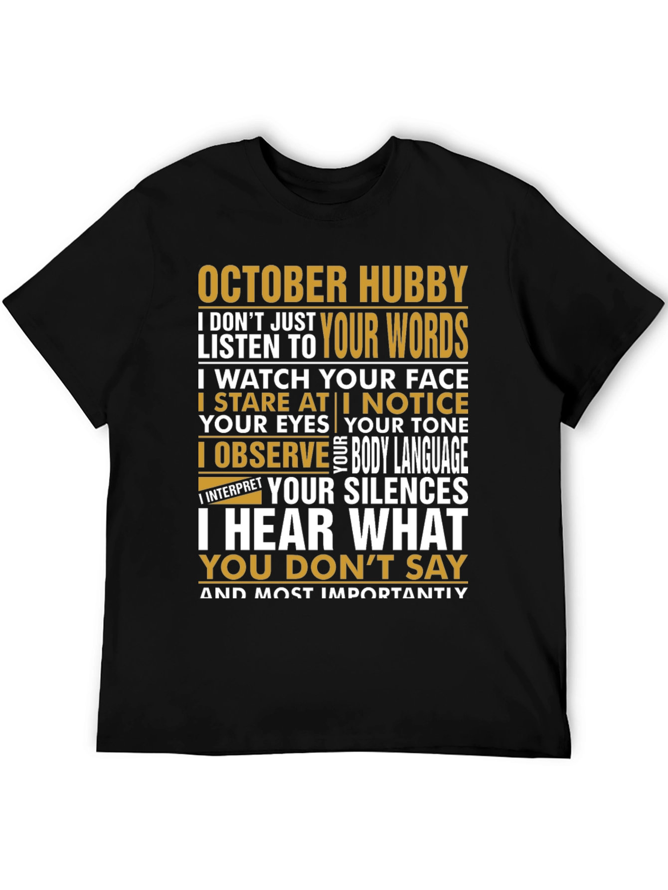 October Hubby Graphic Tee - Observant Husband Shirt