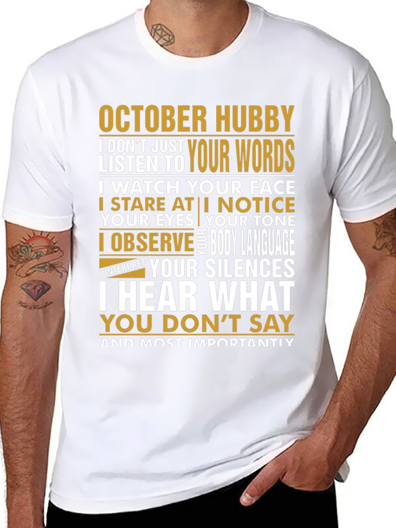 October Hubby Graphic Tee - Observant Husband Shirt
