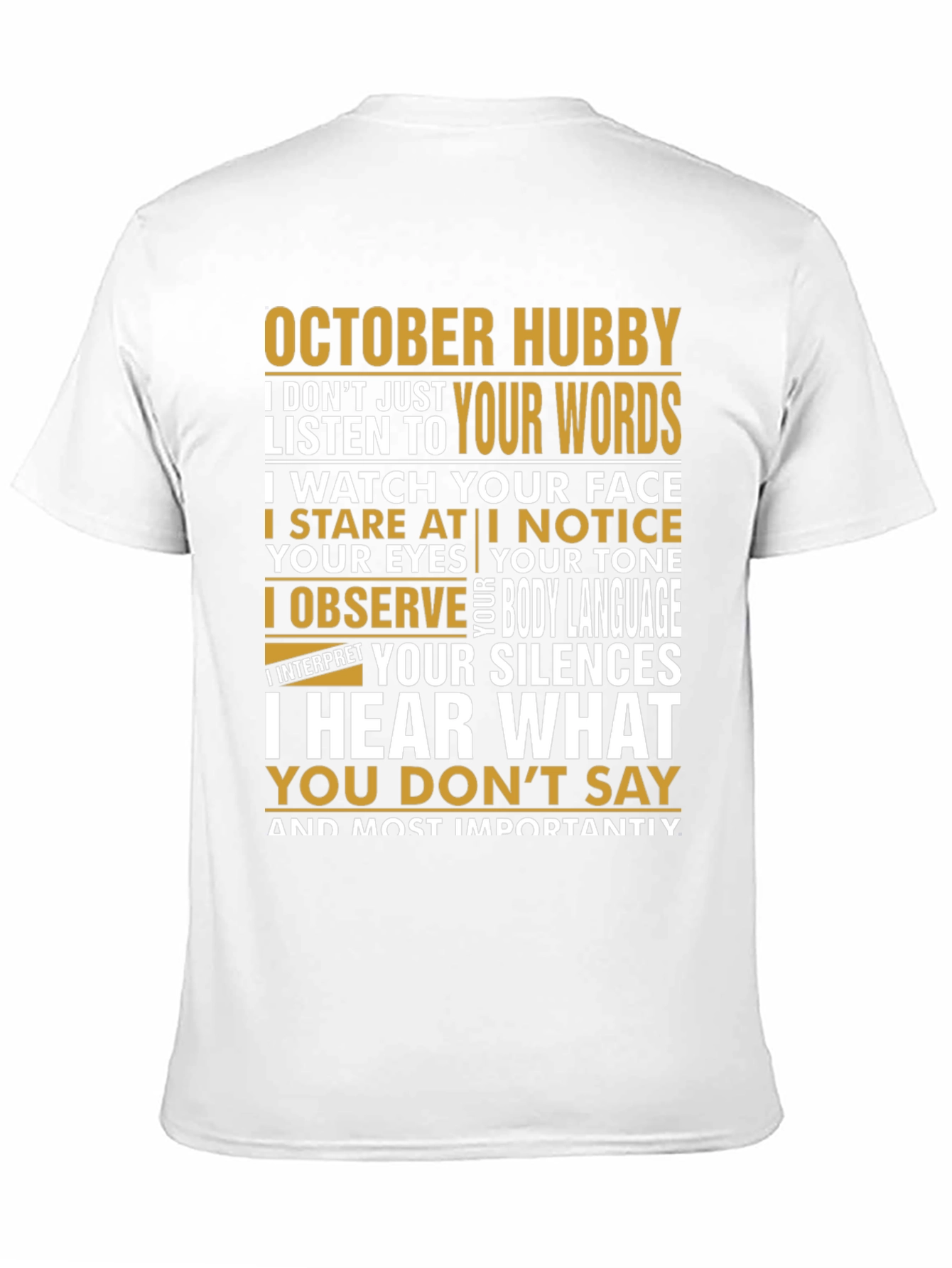October Hubby Graphic Tee - Observant Husband Shirt