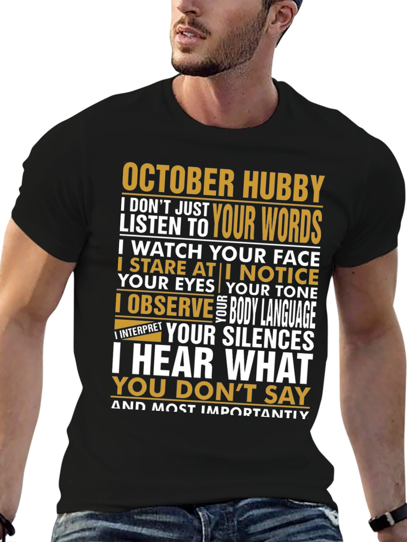 October Hubby Graphic Tee - Observant Husband Shirt