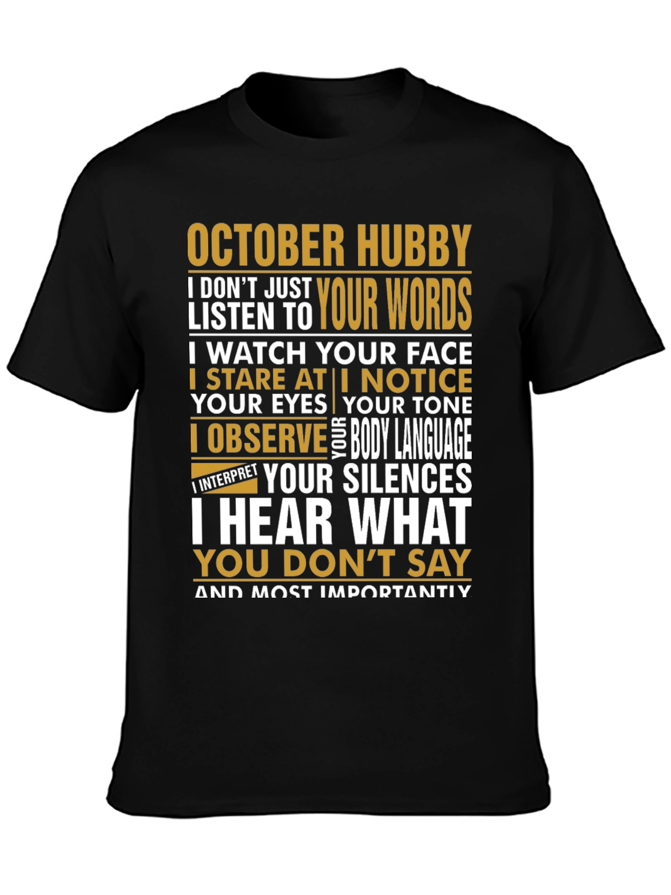 October Hubby Graphic Tee - Observant Husband Shirt