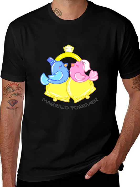 Married Forever T-Shirt - Birds & Bells