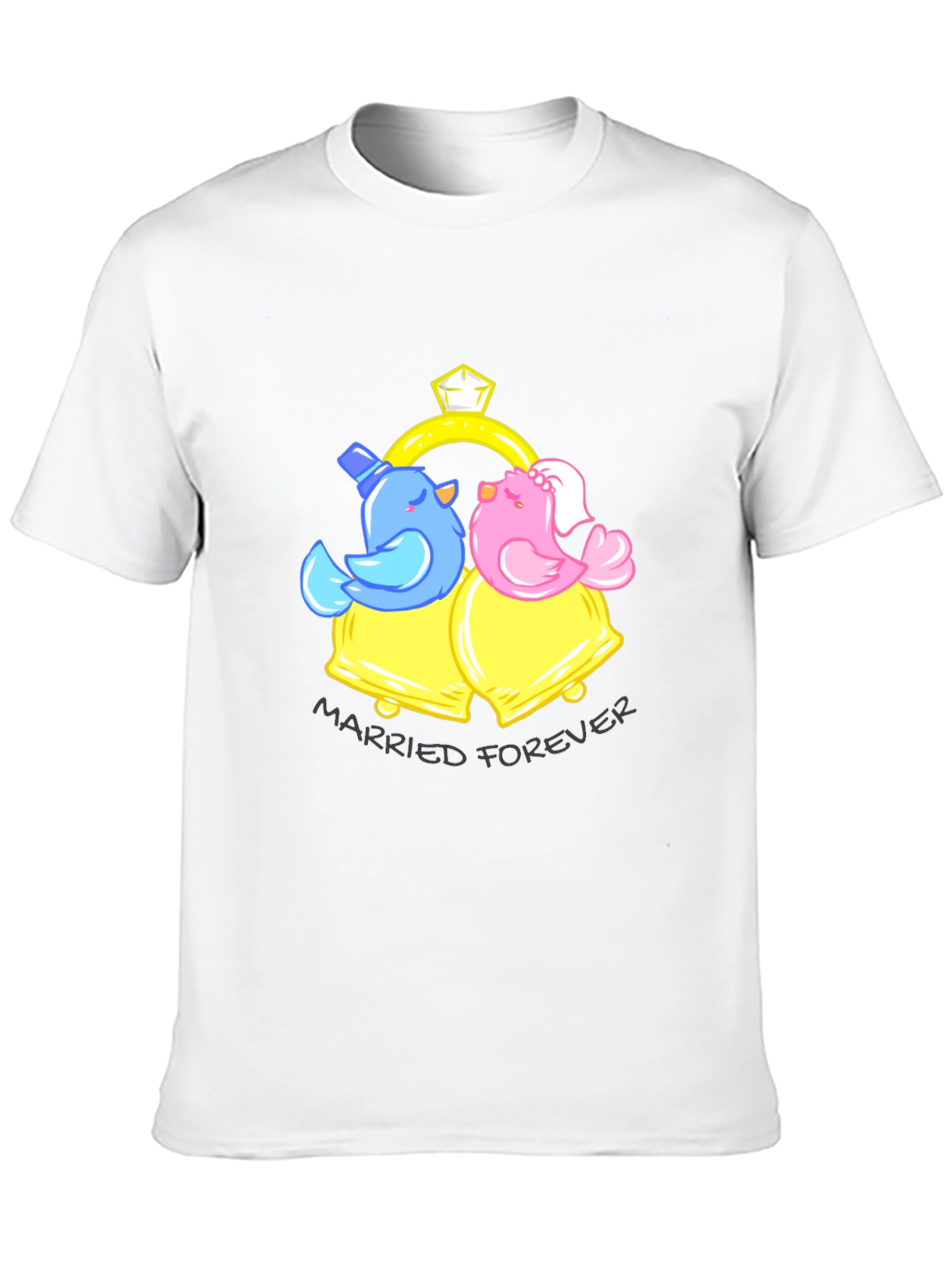 Married Forever T-Shirt - Birds & Bells