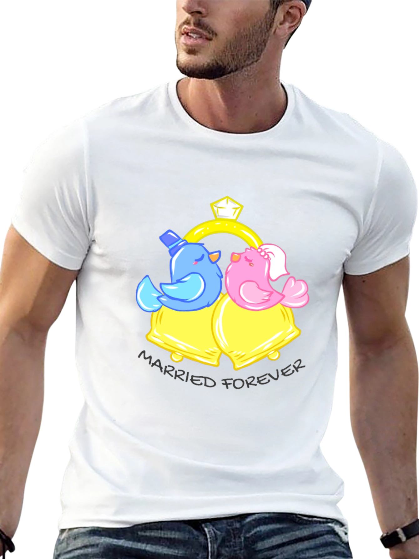 Married Forever T-Shirt - Birds & Bells
