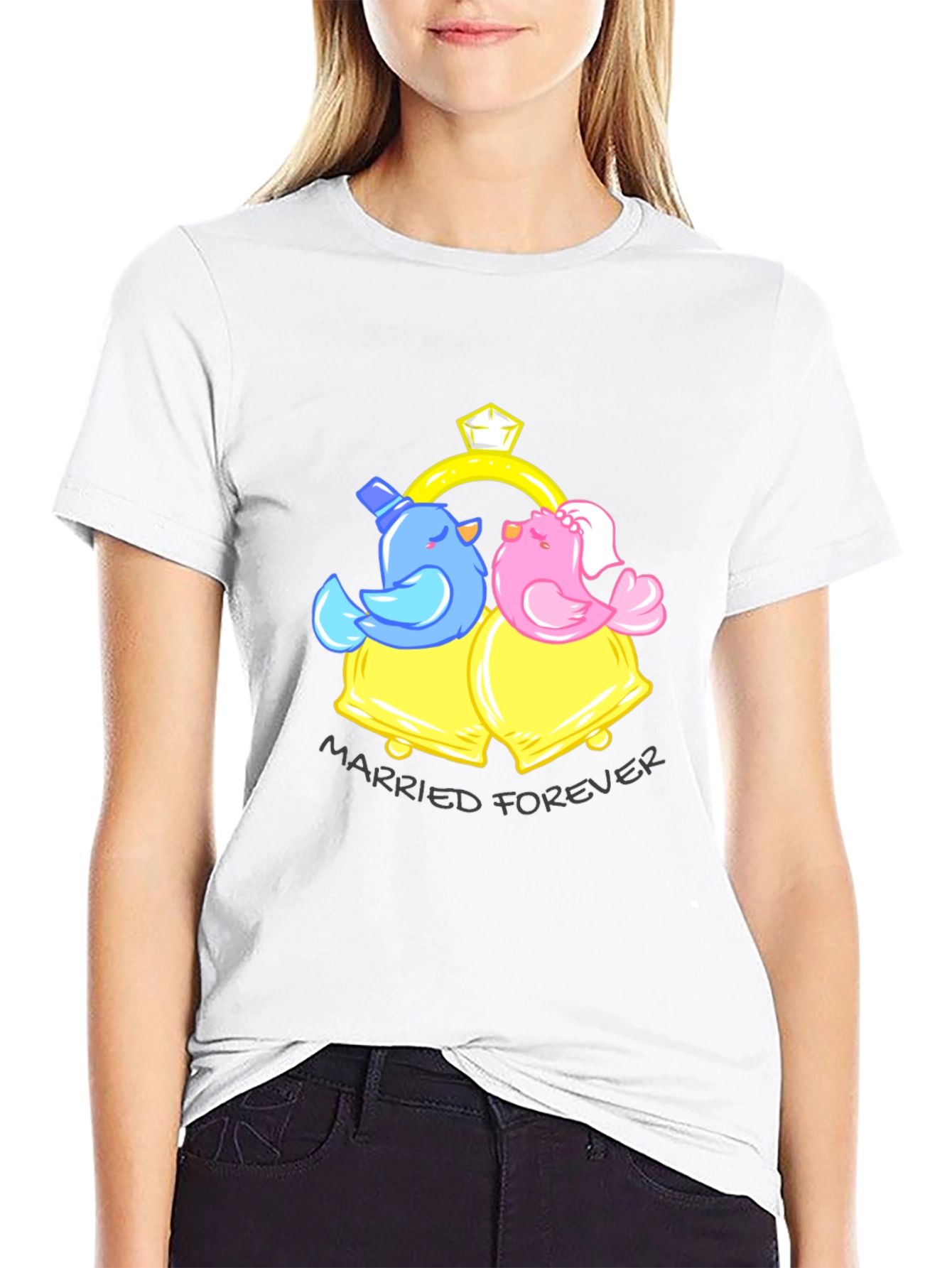 Married Forever T-Shirt - Birds & Bells