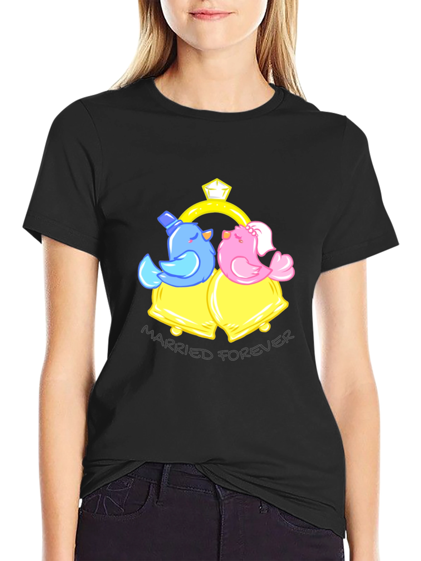 Married Forever T-Shirt - Birds & Bells