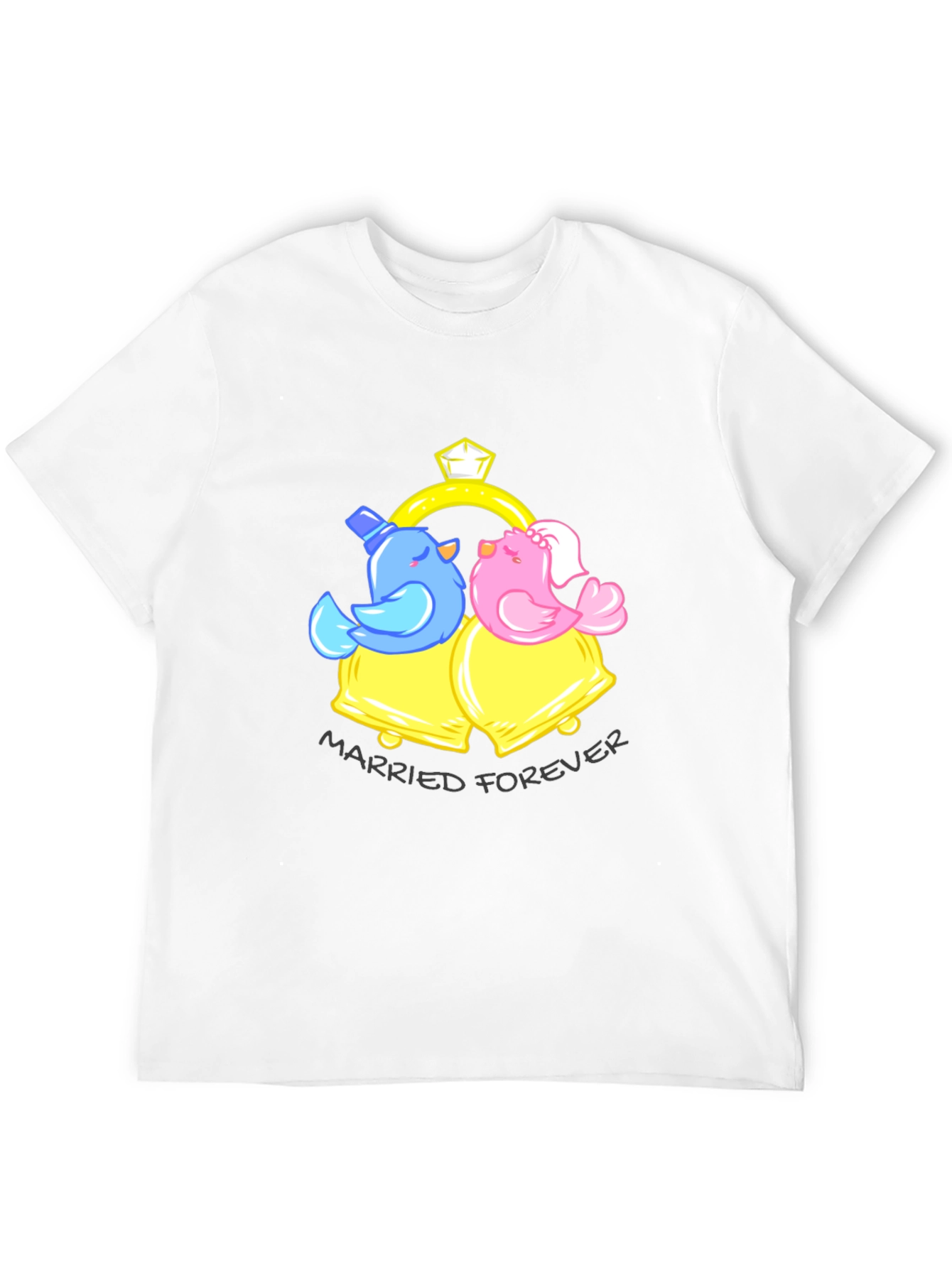 Married Forever T-Shirt - Birds & Bells