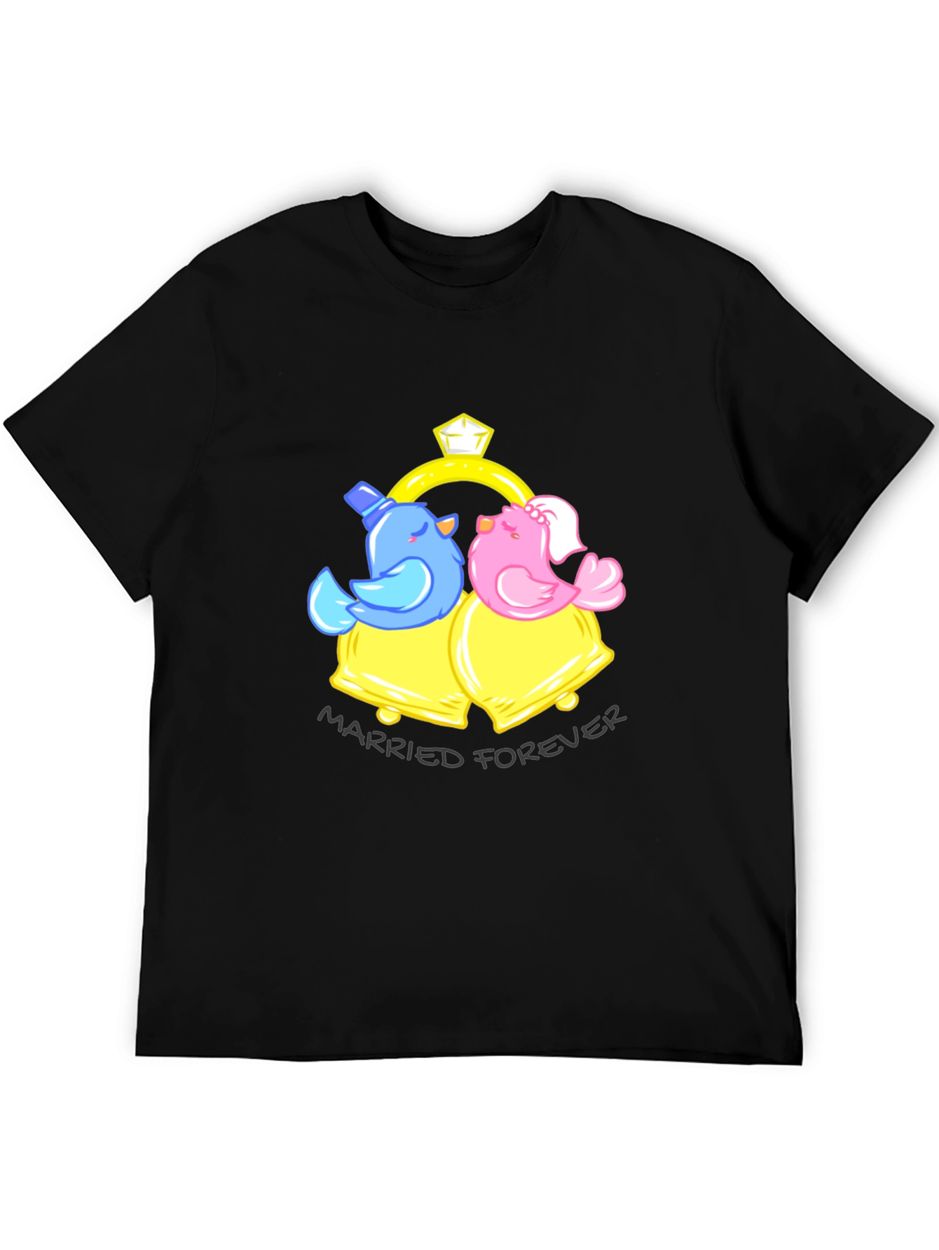 Married Forever T-Shirt - Birds & Bells