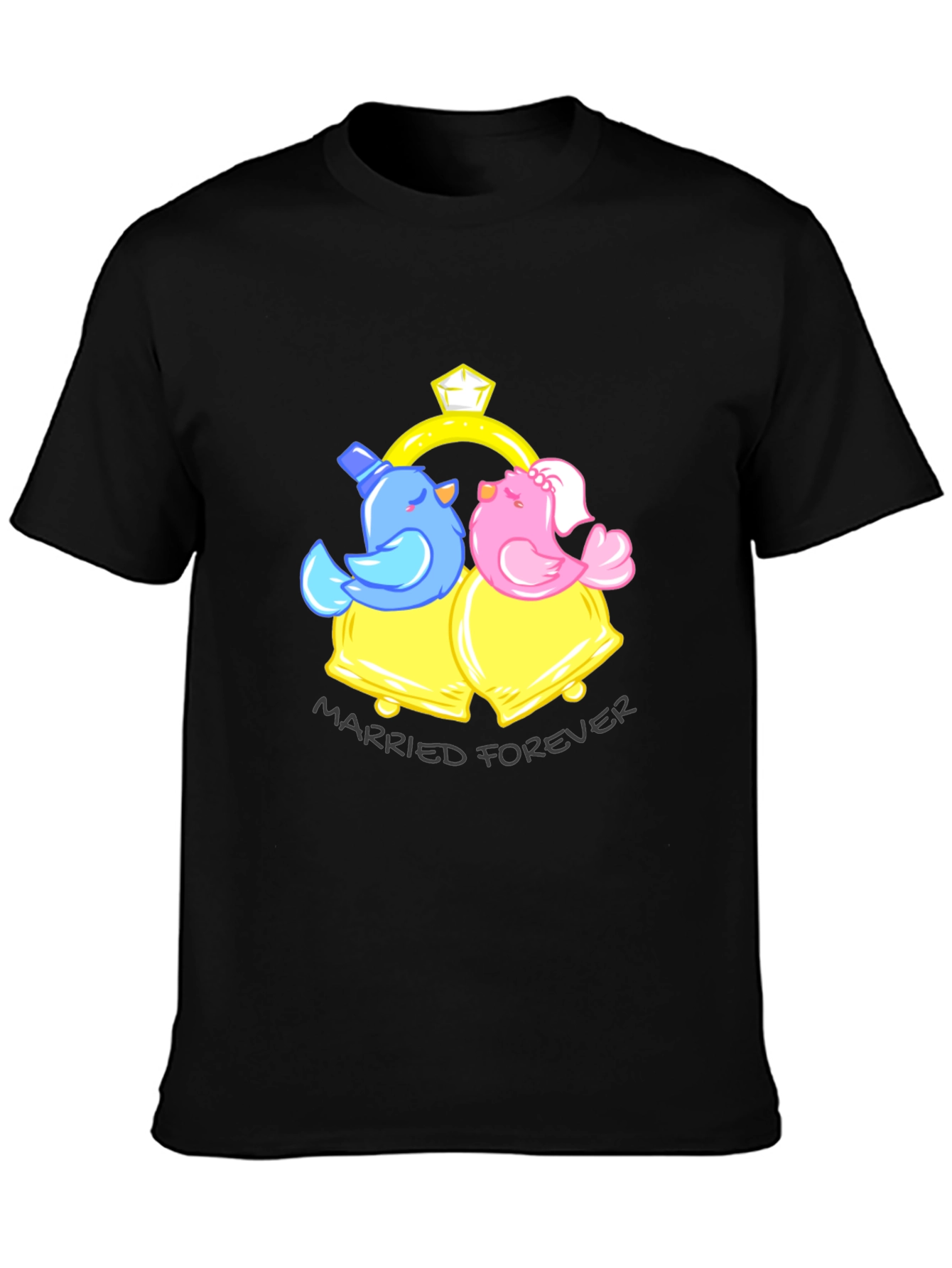 Married Forever T-Shirt - Birds & Bells