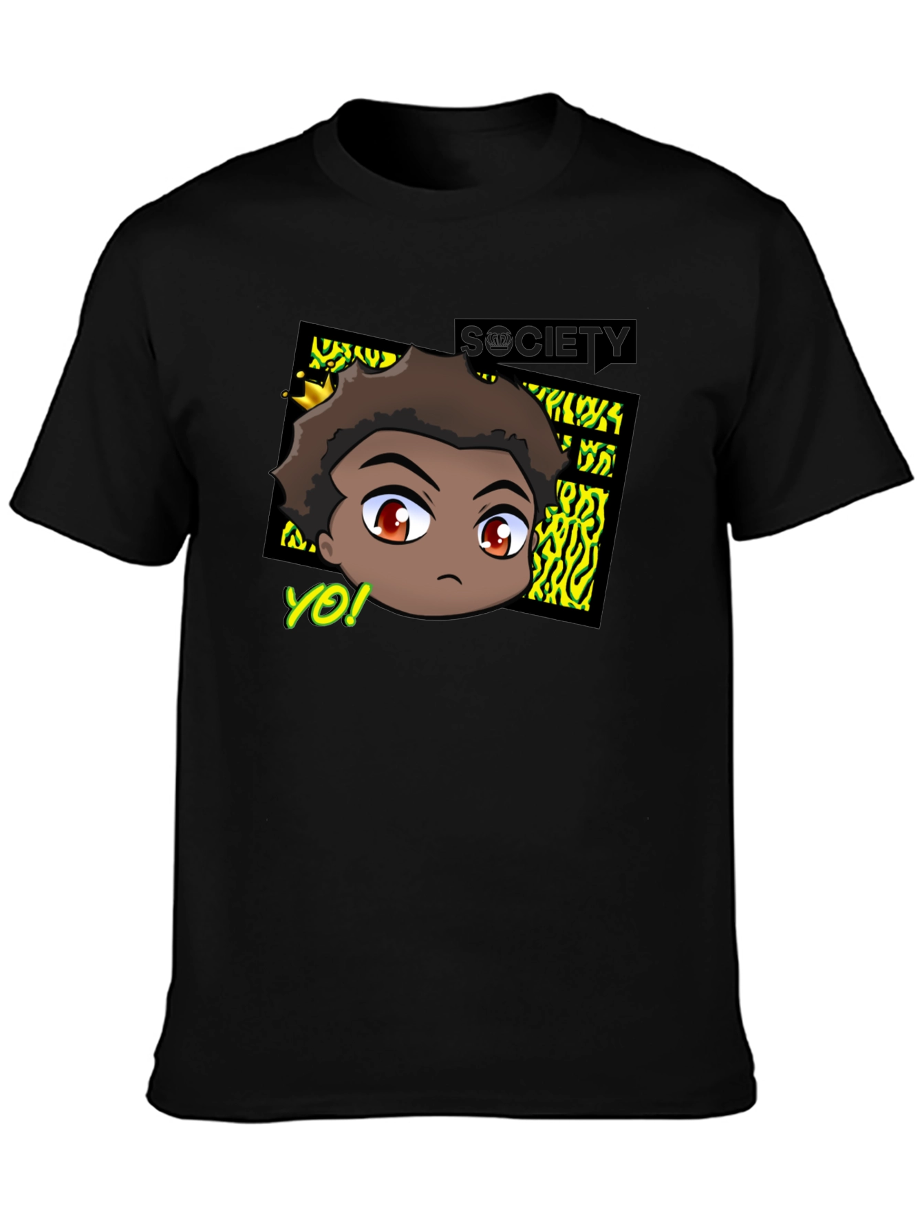Trendy Anime Graphic Tee - Black