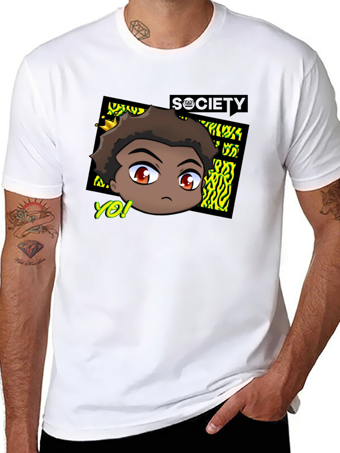 Trendy Anime Graphic Tee - Black