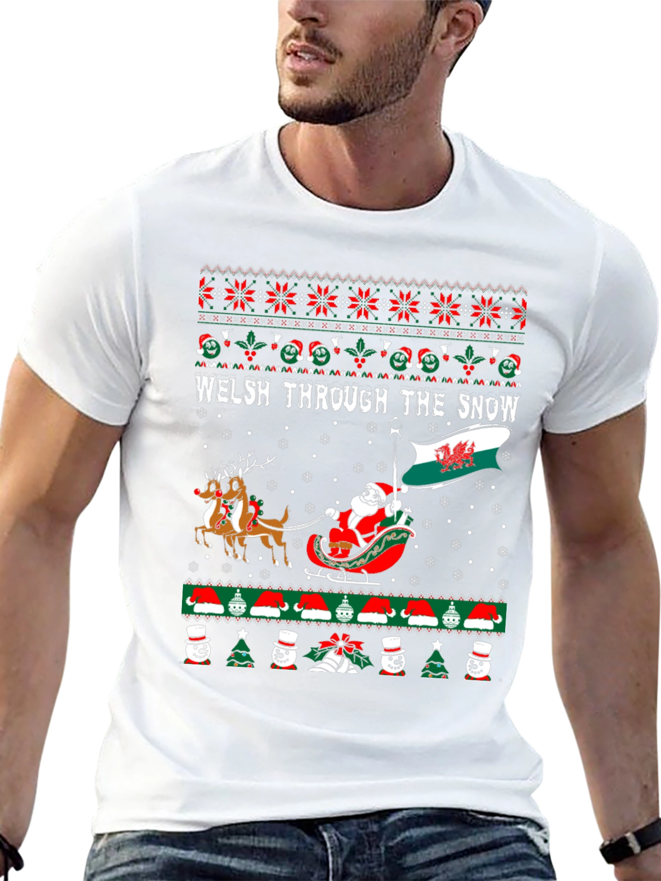 Welsh Through The Snow Ugly Christmas Sweater T-Shirt