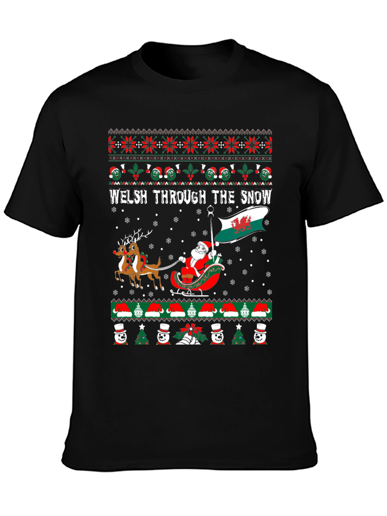 Welsh Through The Snow Ugly Christmas Sweater T-Shirt