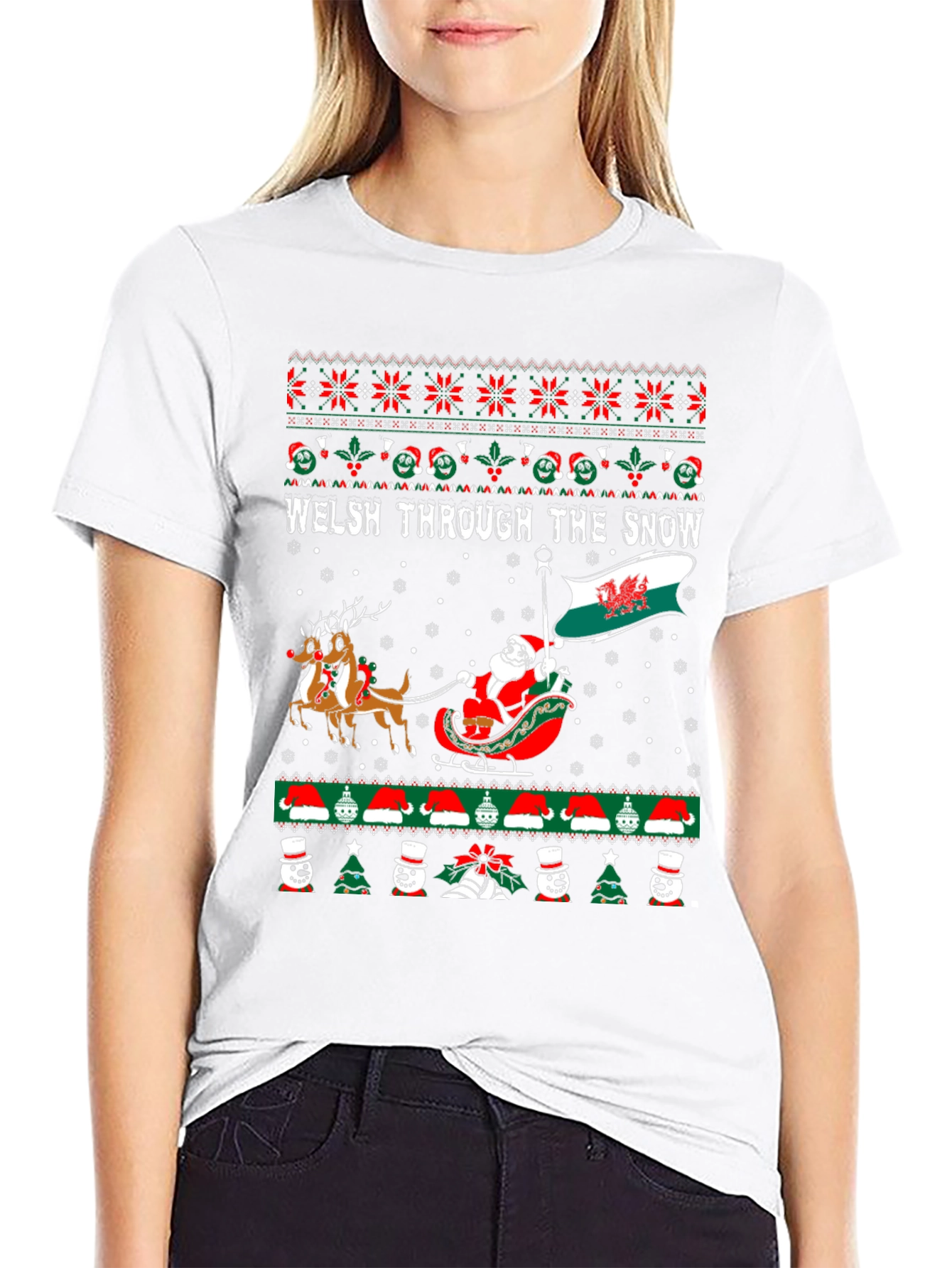 Welsh Through The Snow Ugly Christmas Sweater T-Shirt