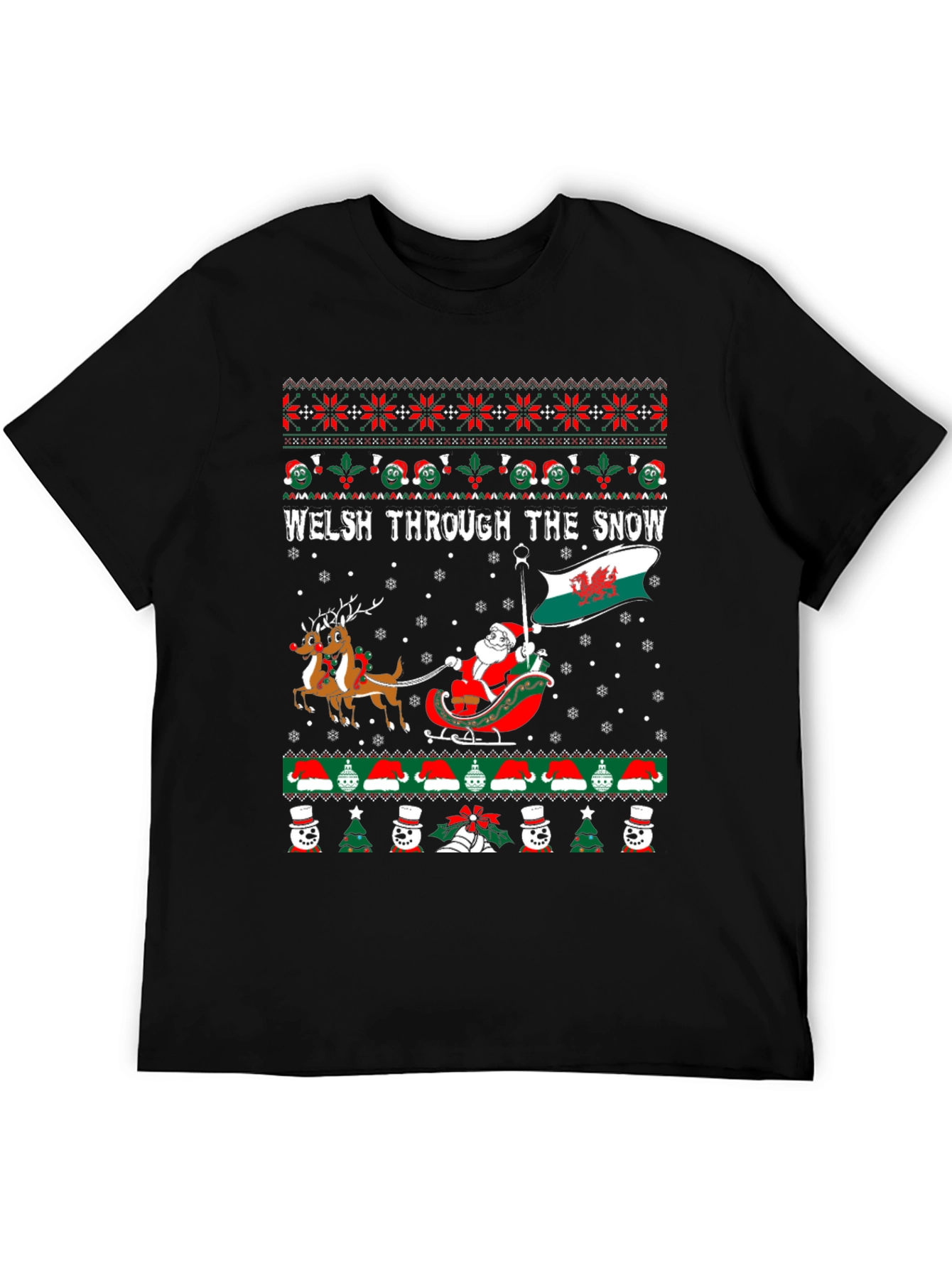 Welsh Through The Snow Ugly Christmas Sweater T-Shirt