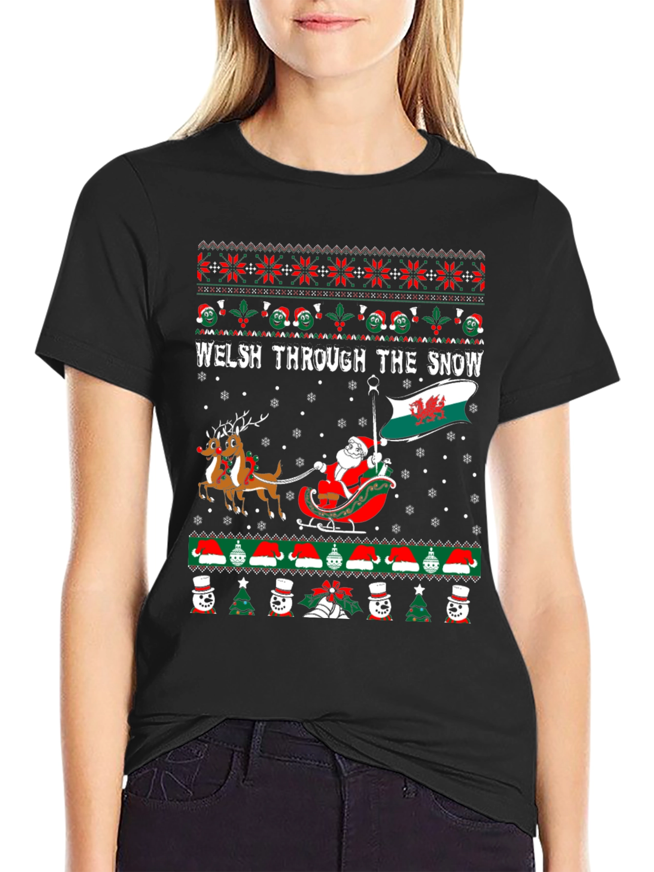 Welsh Through The Snow Ugly Christmas Sweater T-Shirt