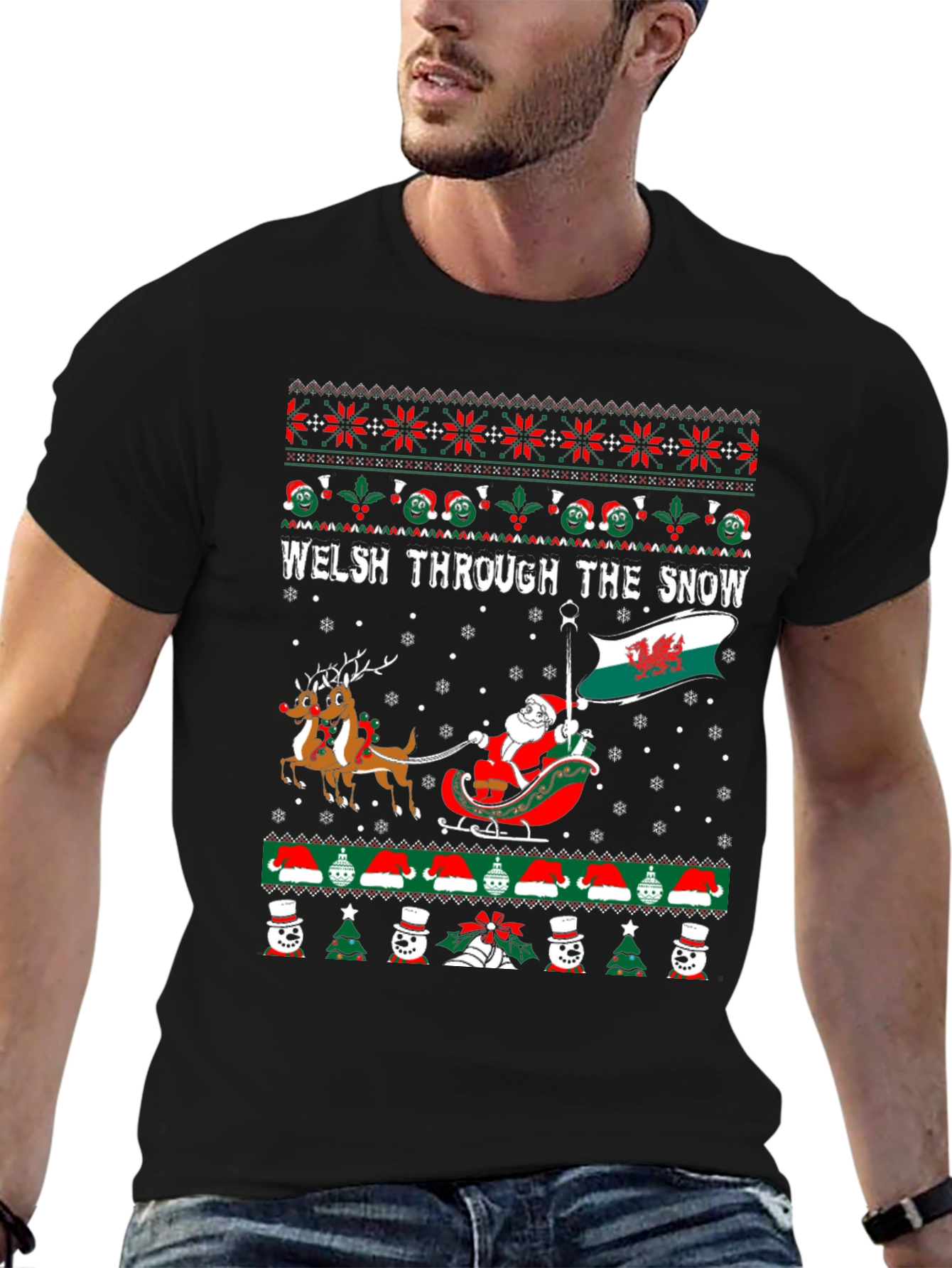 Welsh Through The Snow Ugly Christmas Sweater T-Shirt