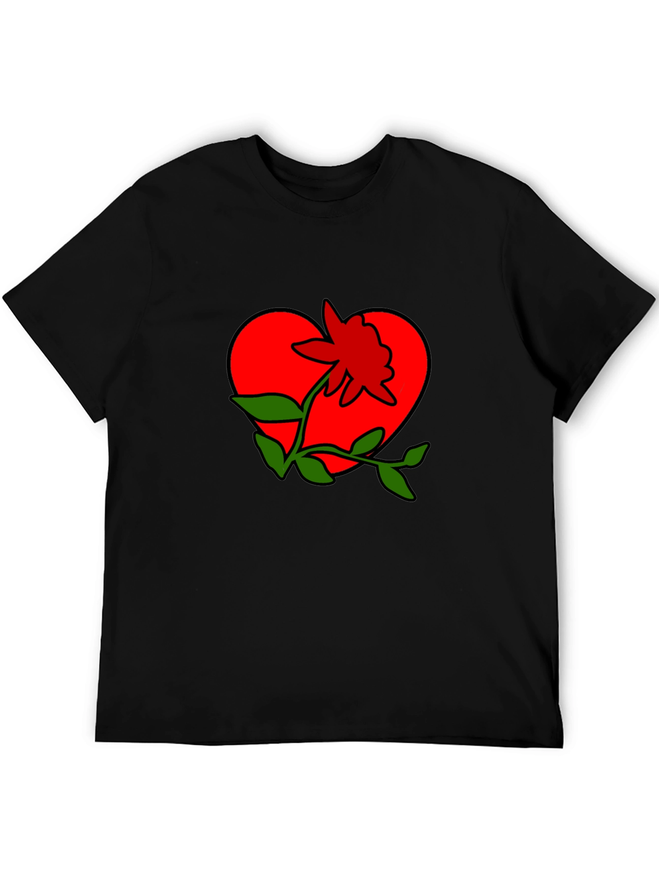 Heart & Flower Graphic Tee - Casual Style