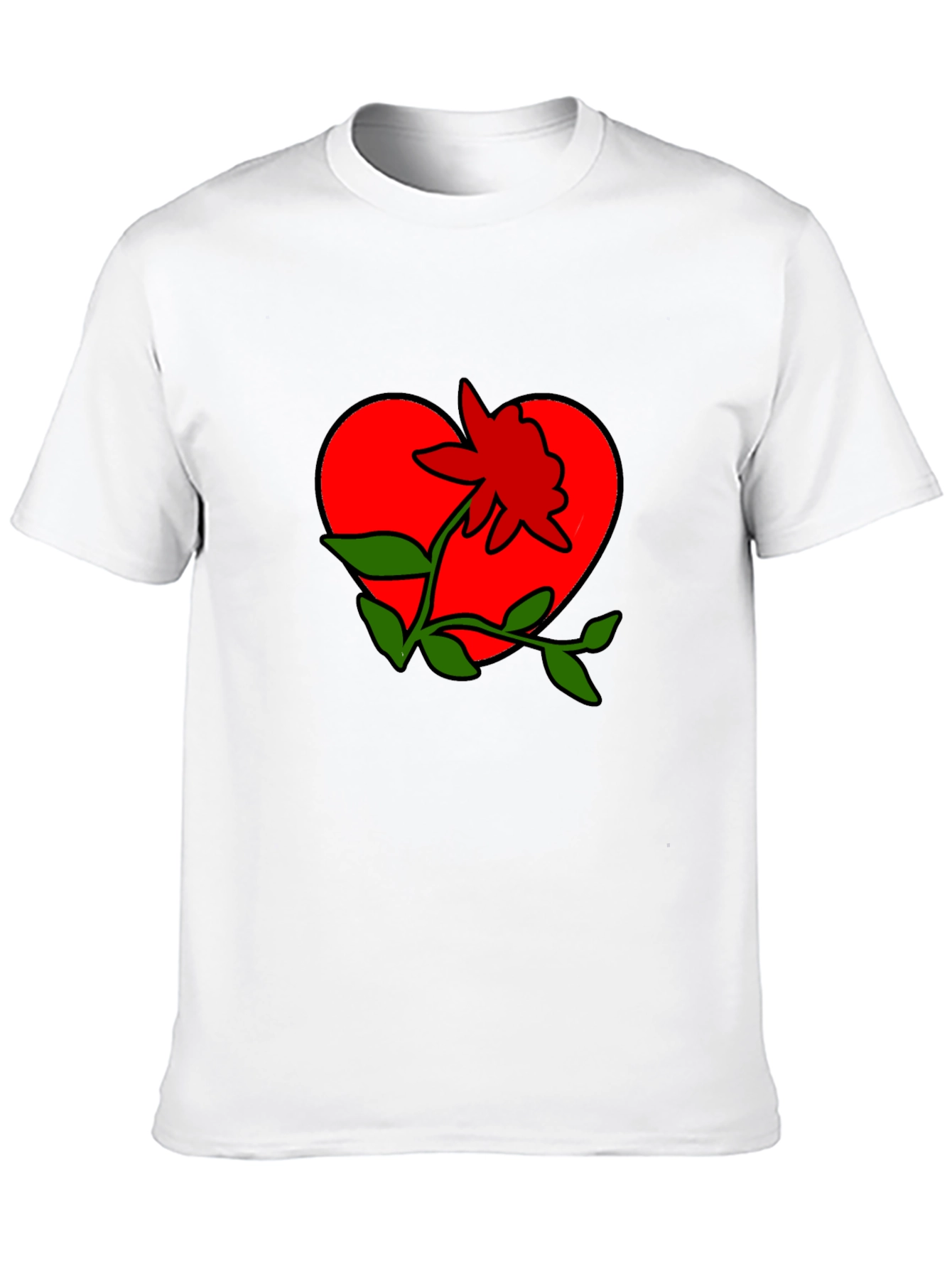 Heart & Flower Graphic Tee - Casual Style