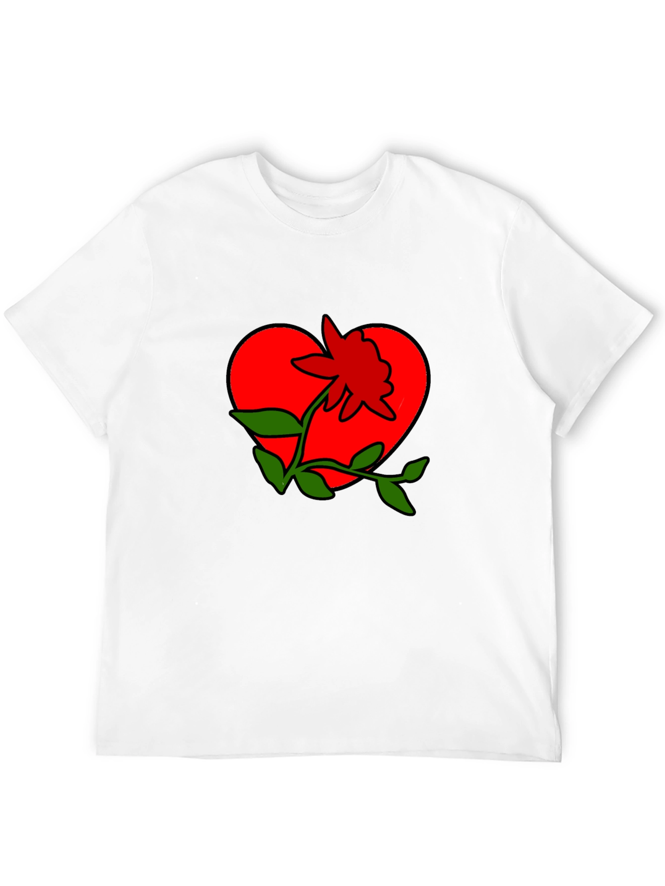 Heart & Flower Graphic Tee - Casual Style