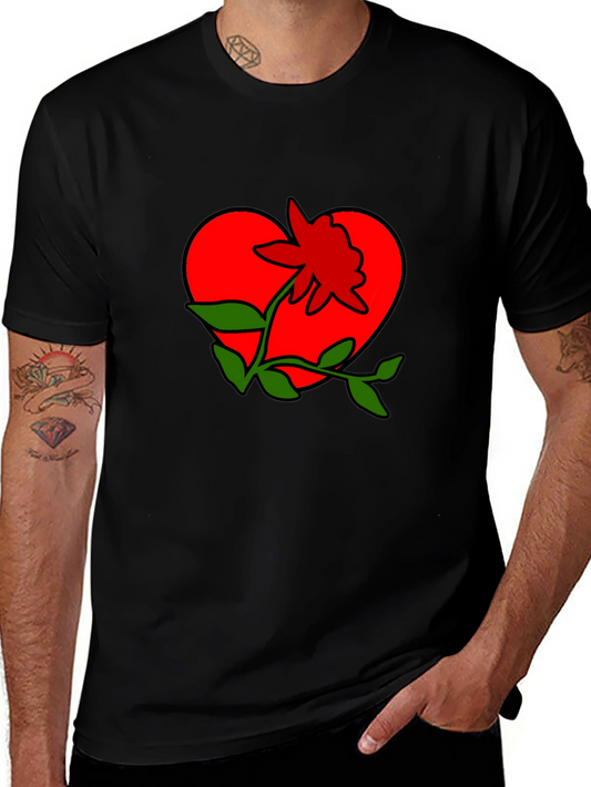 Heart & Flower Graphic Tee - Casual Style