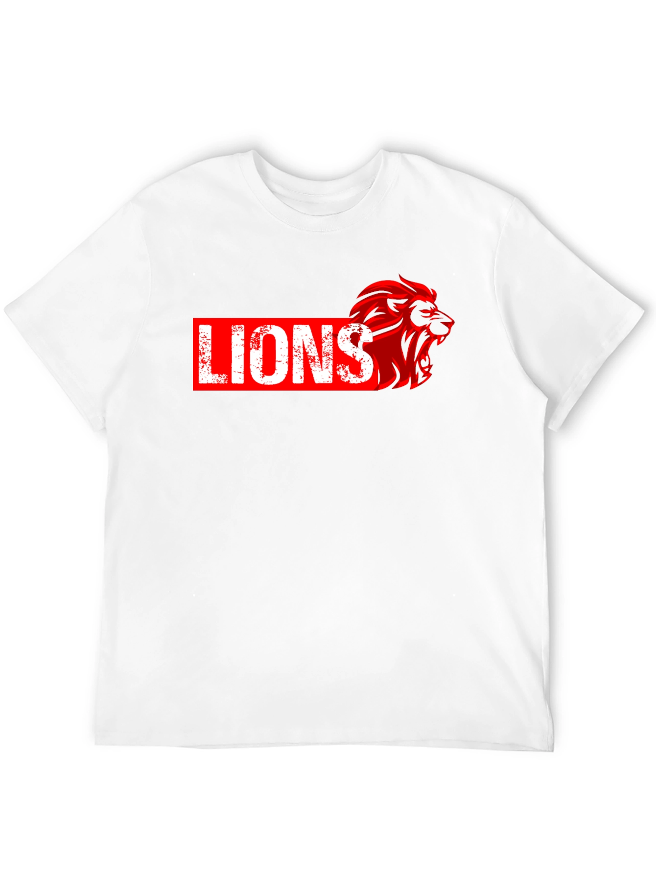 Lions Graphic Print Black T-Shirt
