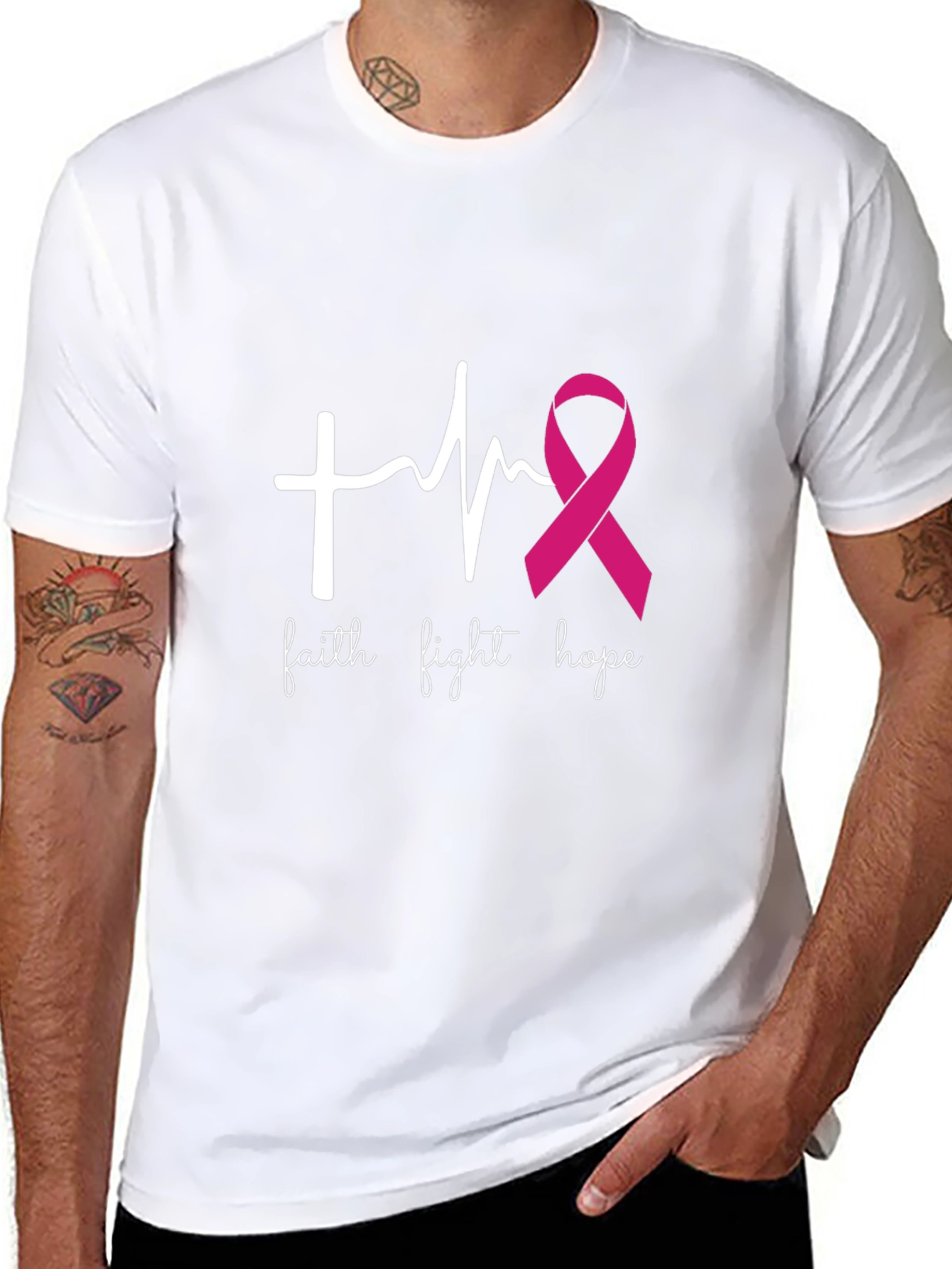 Faith Fight Hope Breast Cancer Awareness Tee