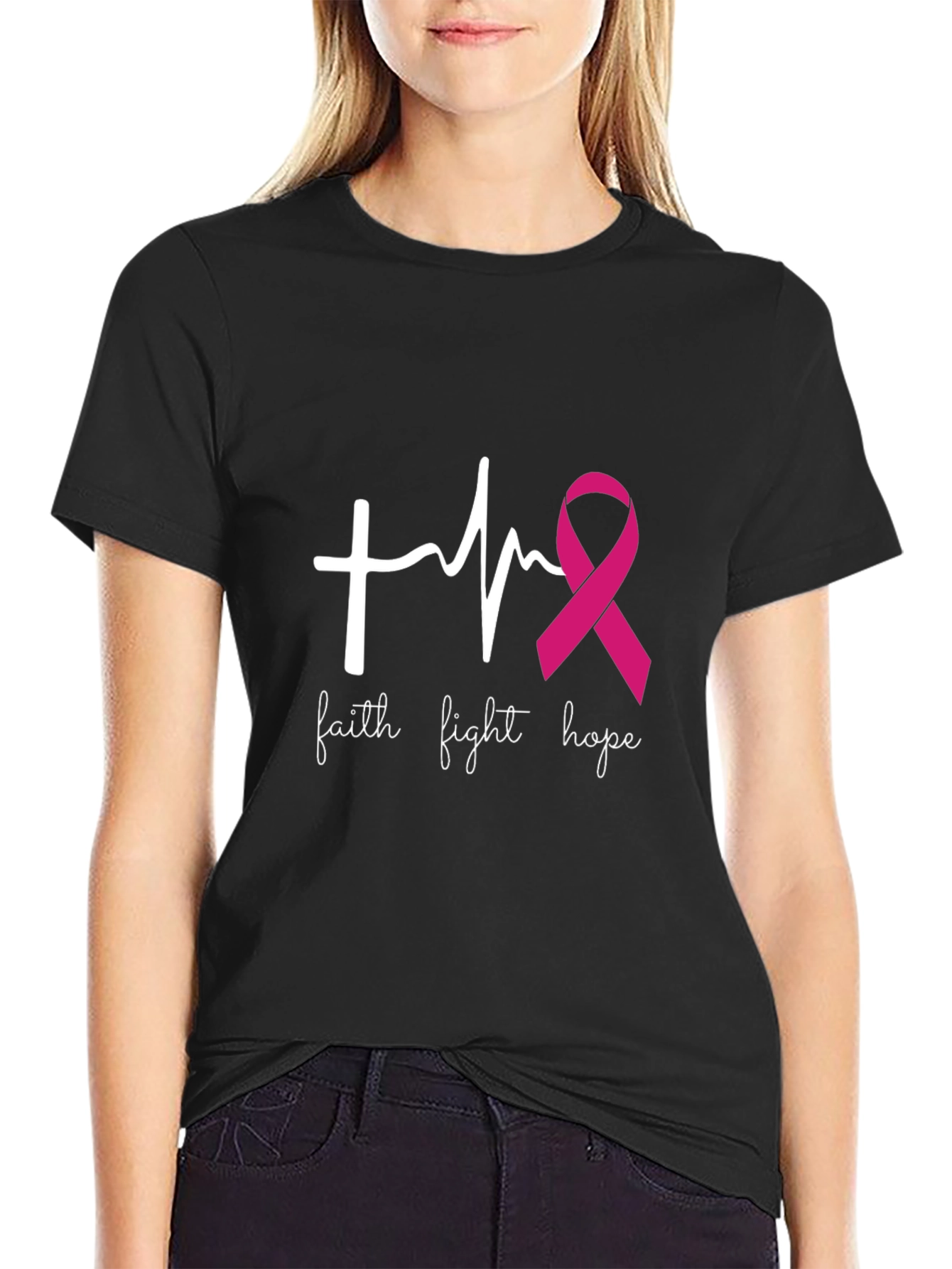 Faith Fight Hope Breast Cancer Awareness Tee