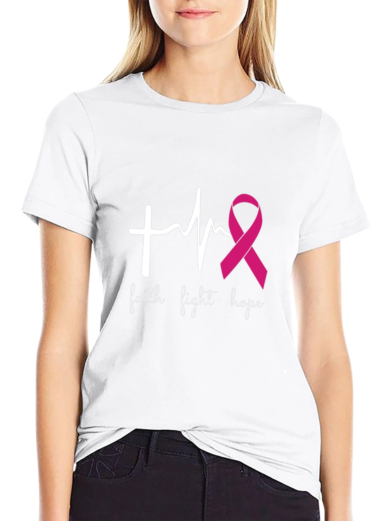 Faith Fight Hope Breast Cancer Awareness Tee