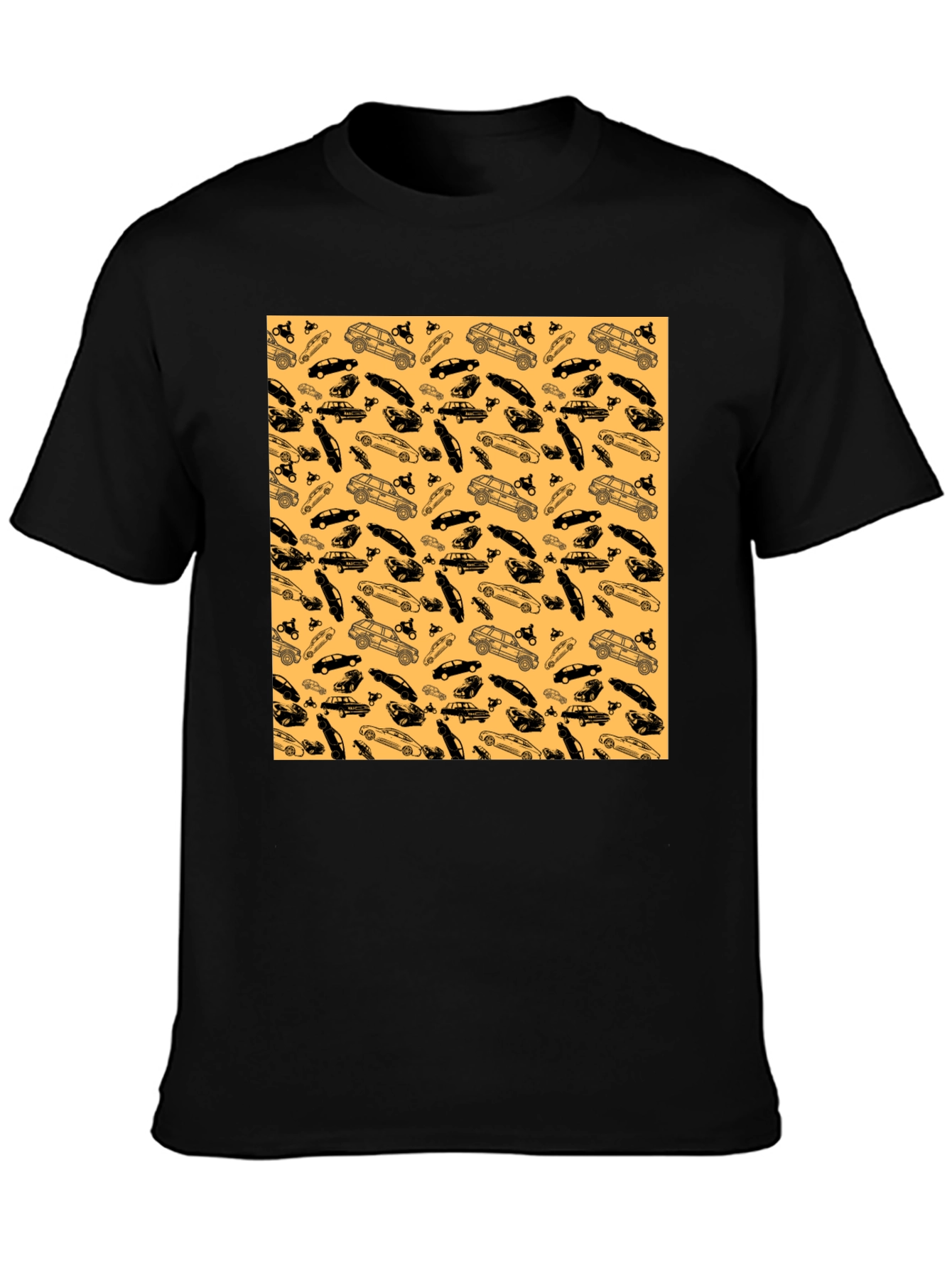 Car Pattern T-Shirt - Unique Auto Enthusiast Design