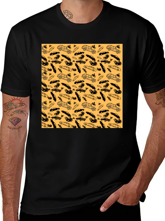 Car Pattern T-Shirt - Unique Auto Enthusiast Design